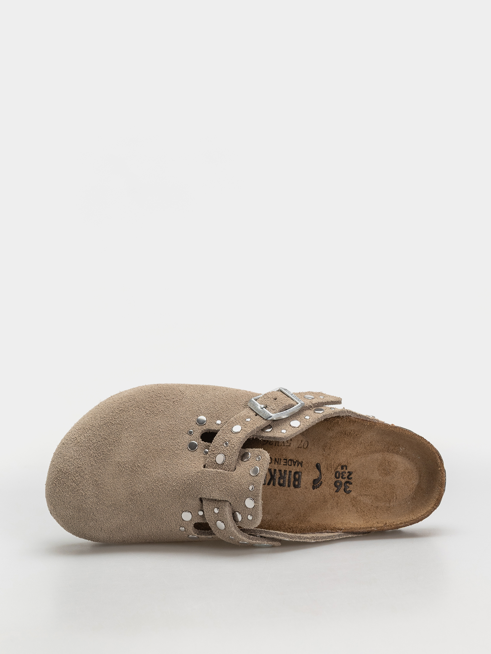 Șlapi Birkenstock Boston Rivets Suede Leather Narrow Wmn (taupe)