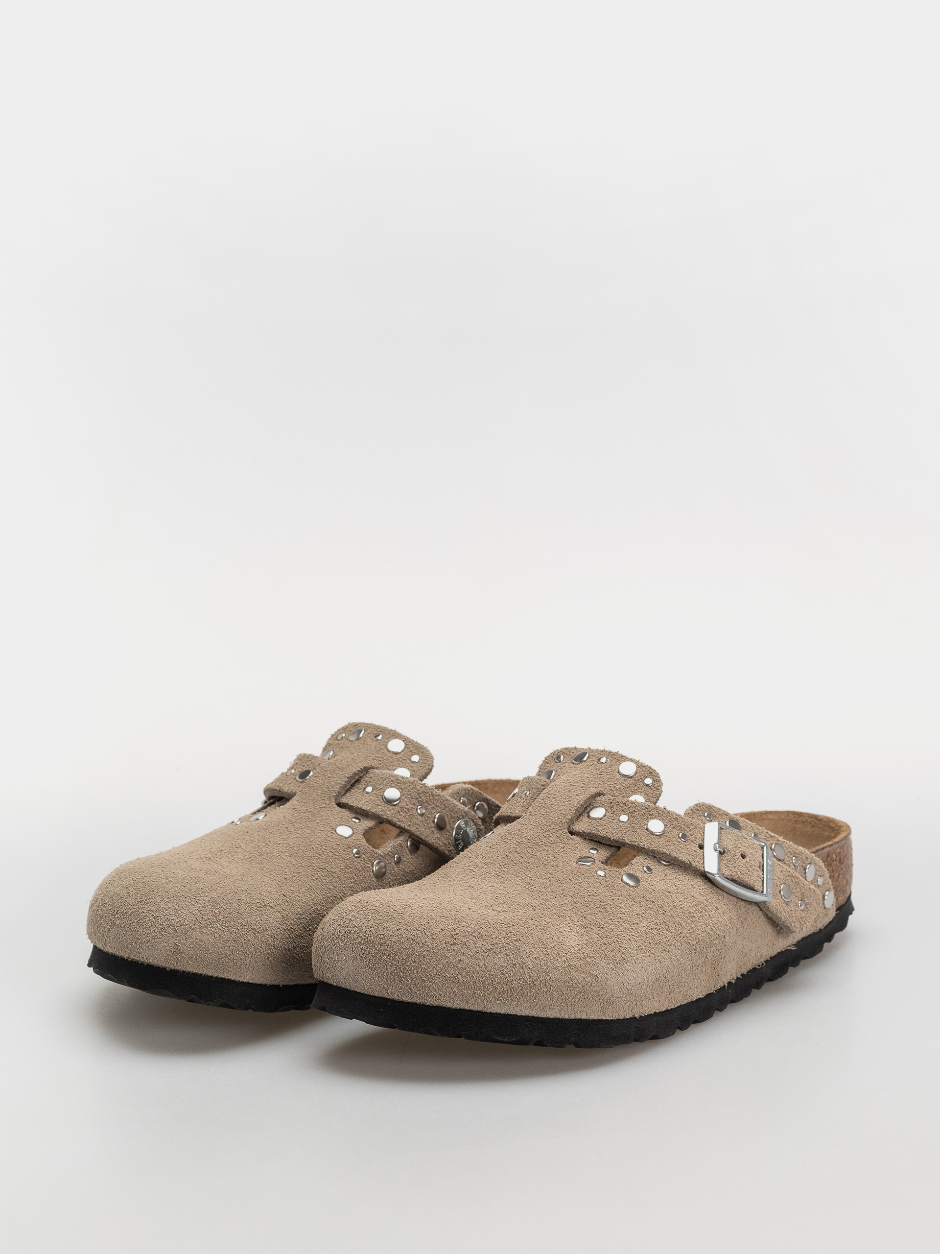Șlapi Birkenstock Boston Rivets Suede Leather Narrow Wmn (taupe)