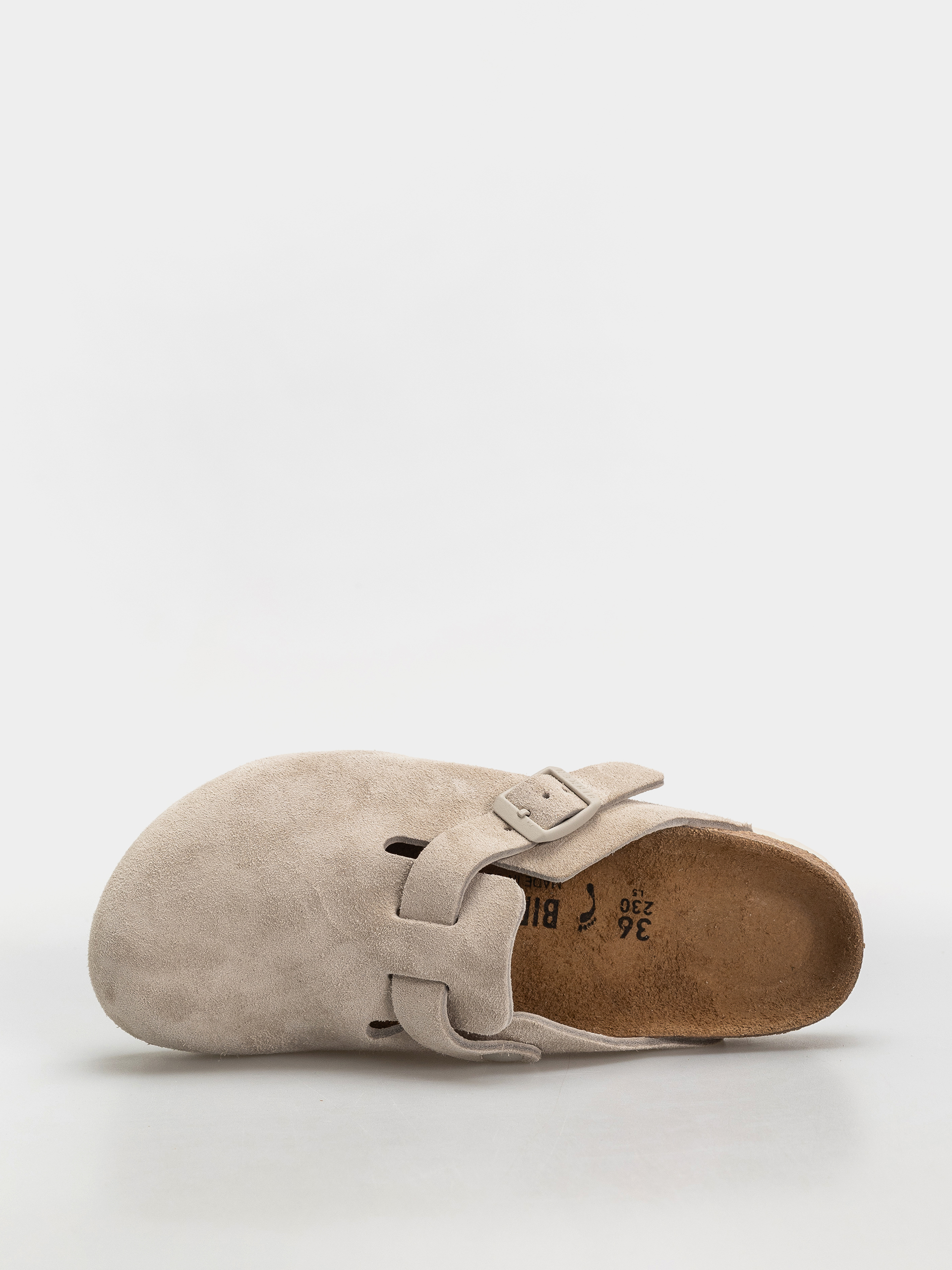 Șlapi Birkenstock Boston Suede Leather Narrow (oyster)