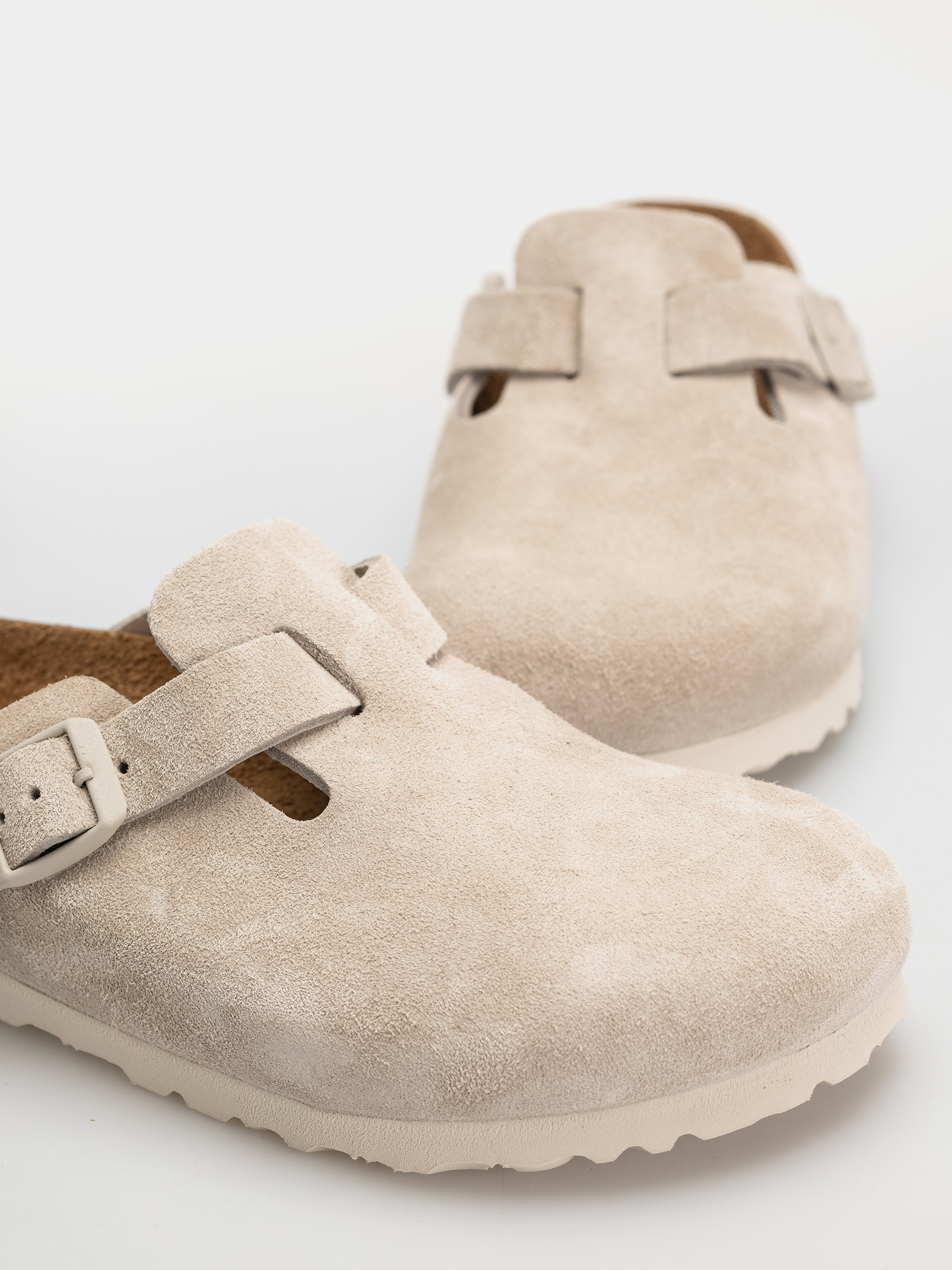 Șlapi Birkenstock Boston Suede Leather Narrow (oyster)