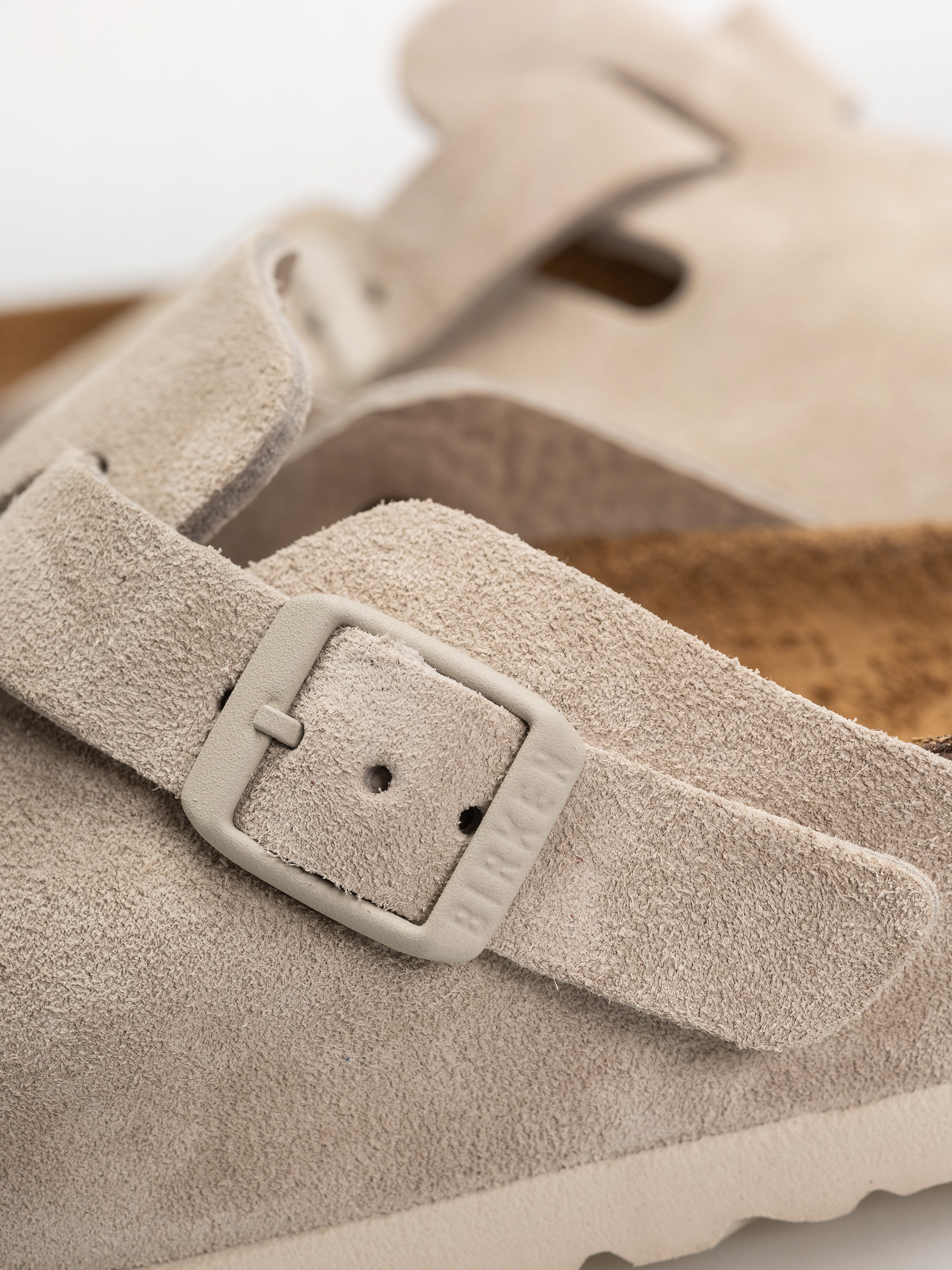 Șlapi Birkenstock Boston Suede Leather Narrow (oyster)