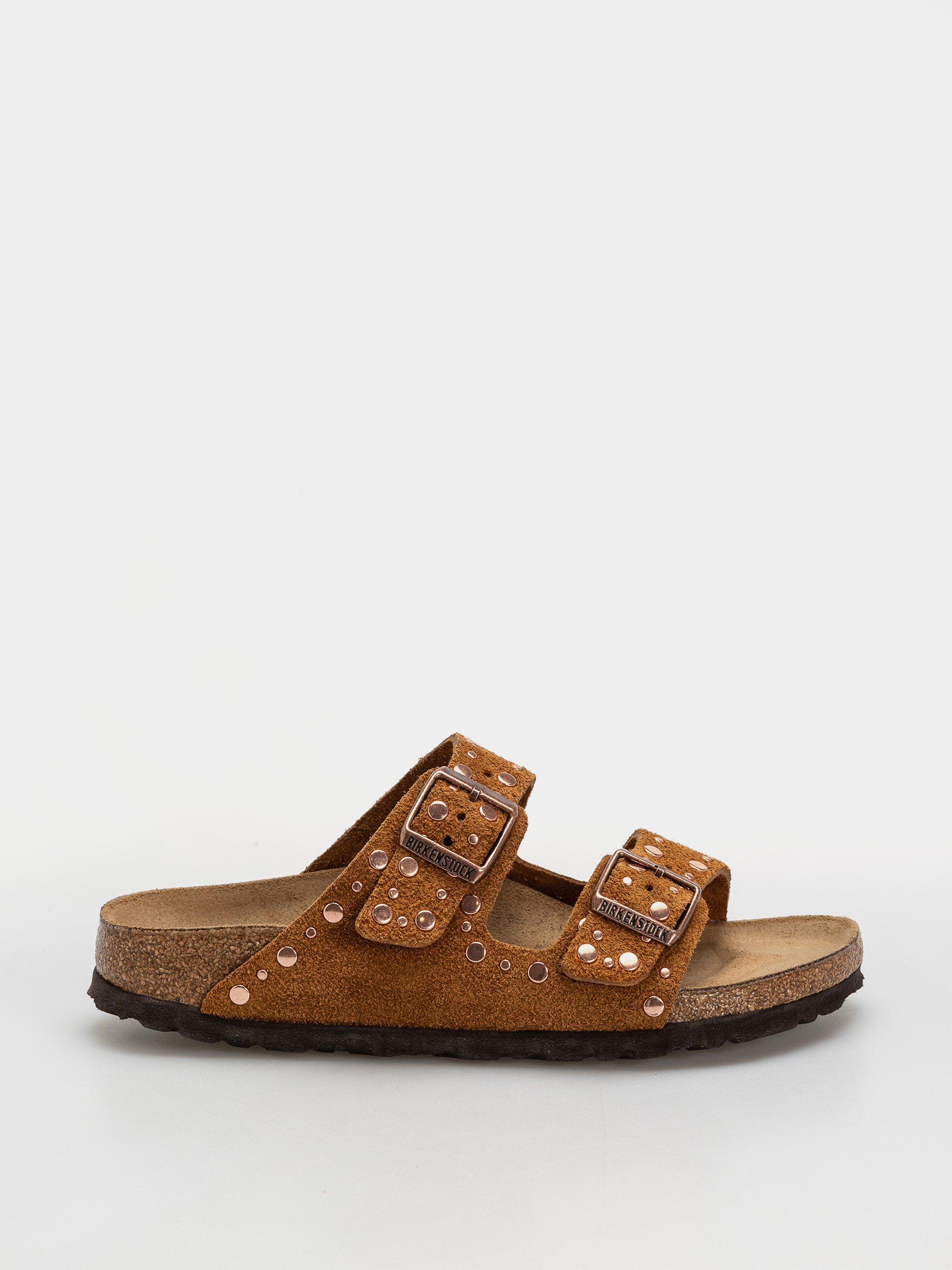 Șlapi Birkenstock Arizona Rivets Suede Leather Narrow Wmn (mink)