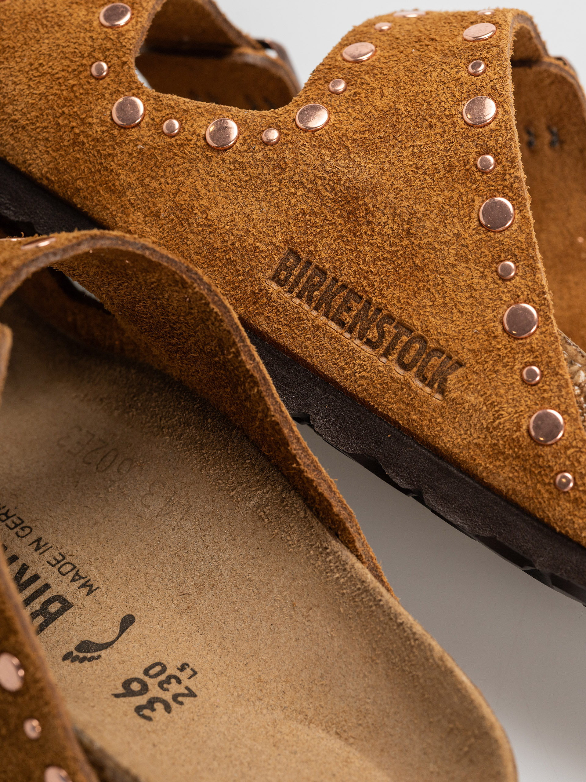 Șlapi Birkenstock Arizona Rivets Suede Leather Narrow Wmn (mink)