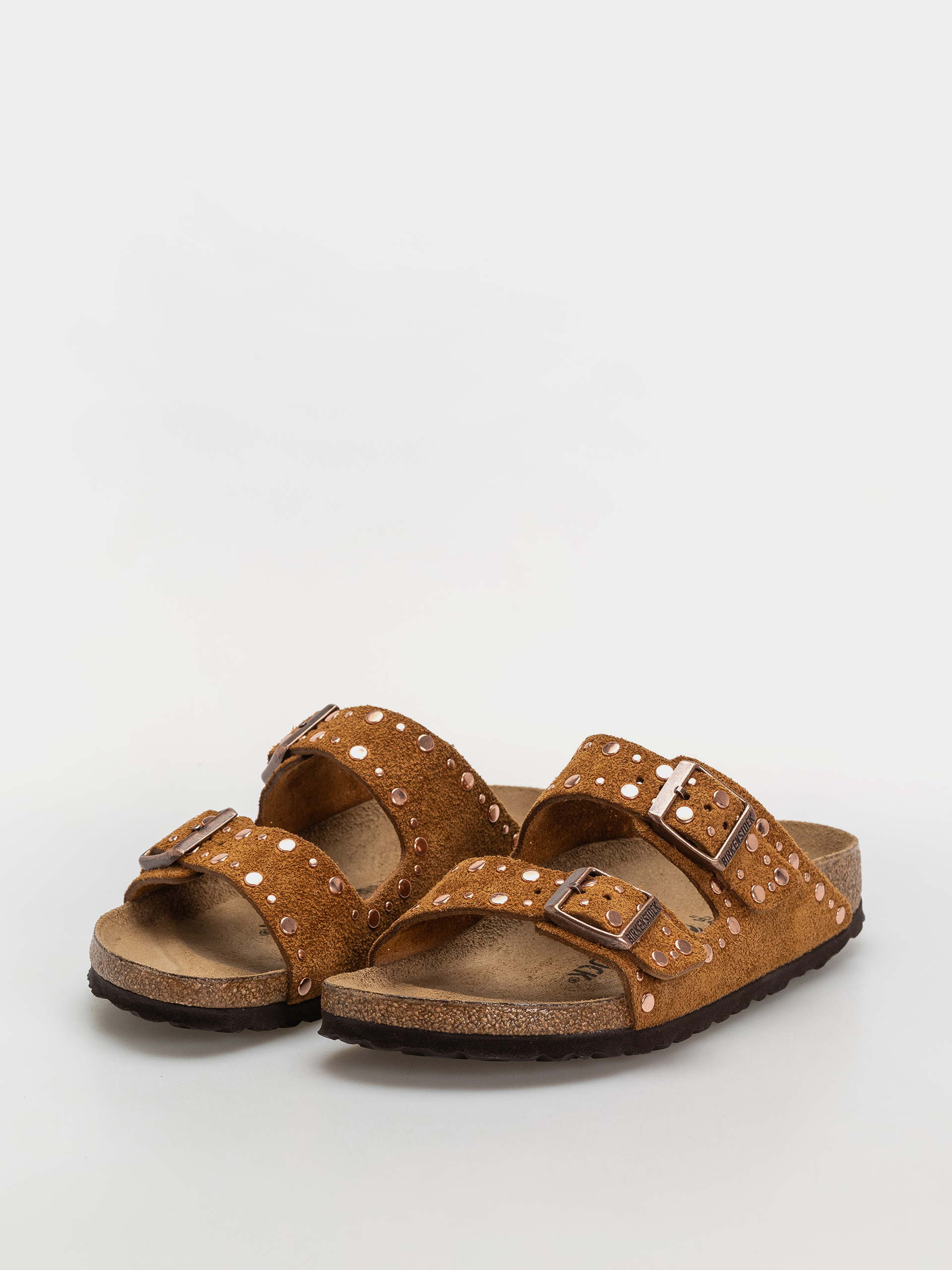 Șlapi Birkenstock Arizona Rivets Suede Leather Narrow Wmn (mink)