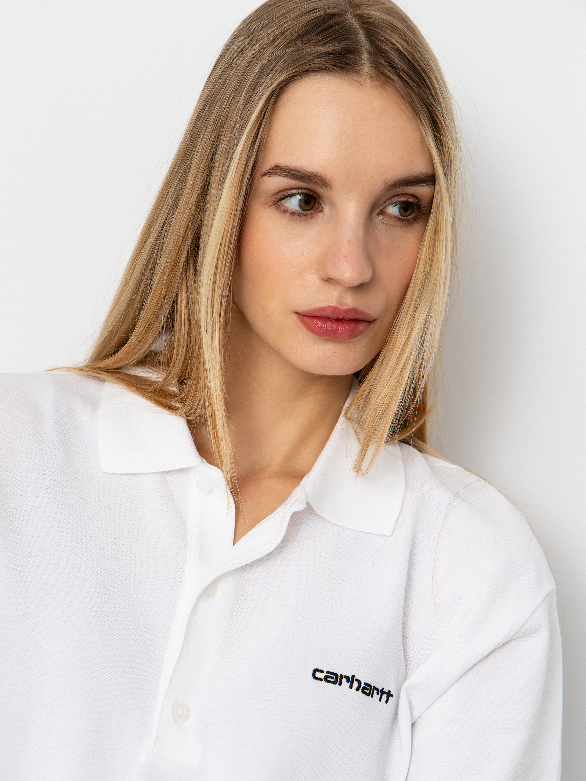 Tricou Carhartt WIP Script Polo Wmn (white/black)