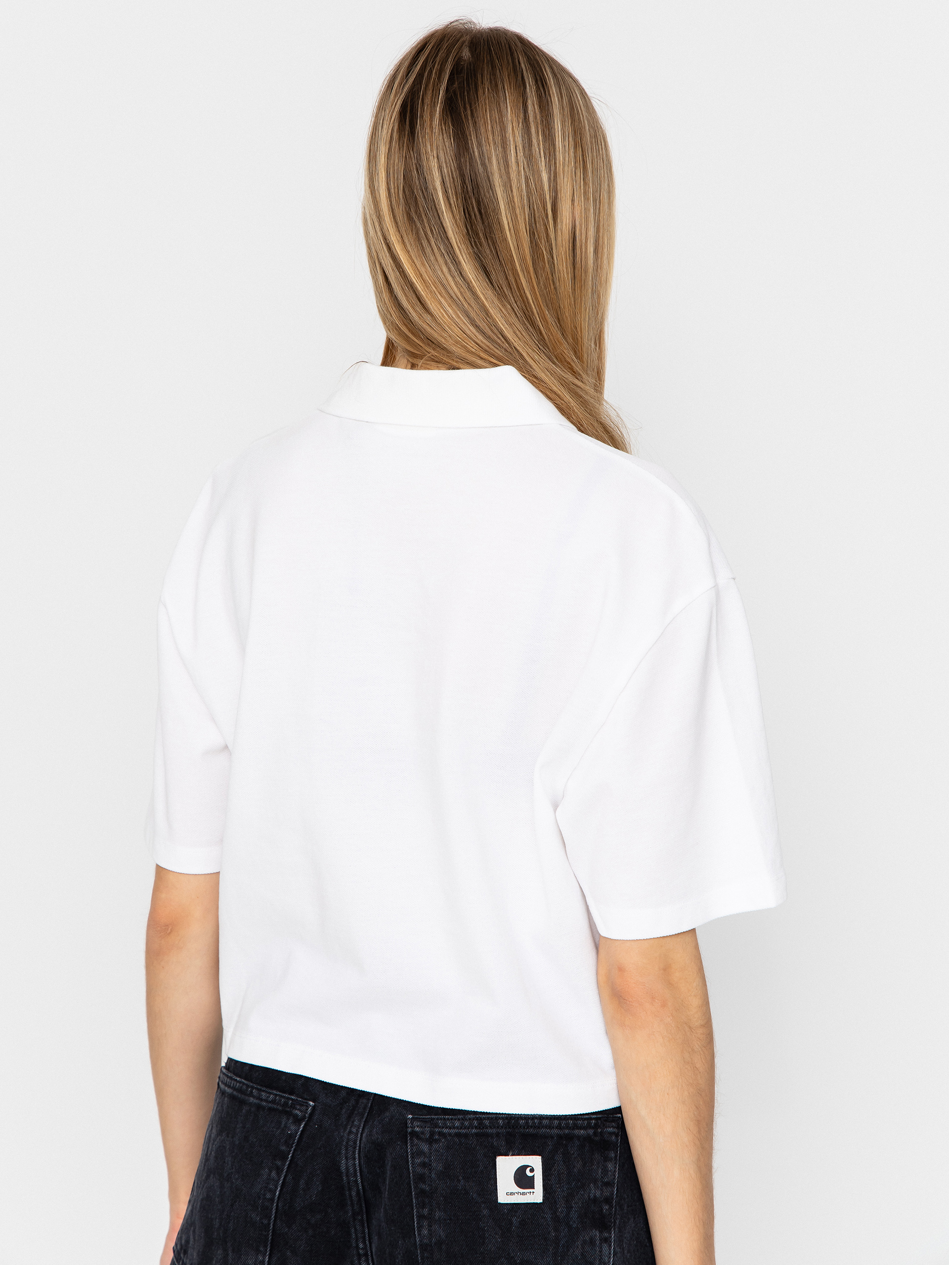 Tricou Carhartt WIP Script Polo Wmn (white/black)
