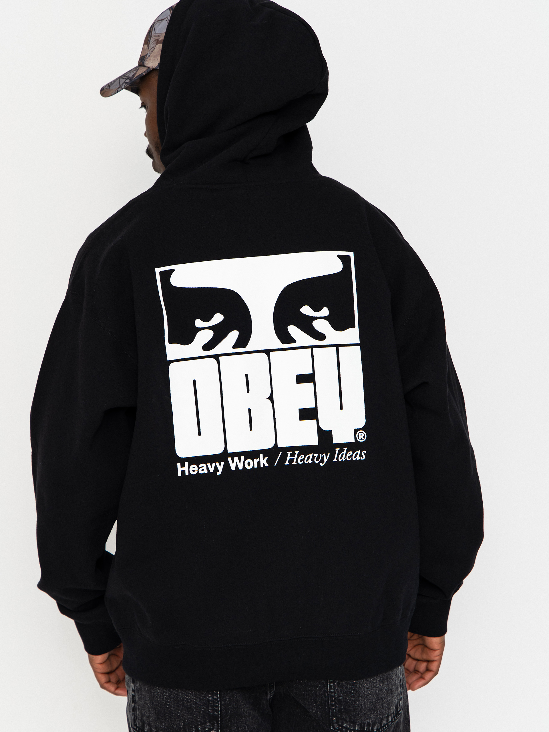 Hanorac cu glugă OBEY Heavy Ideas HD (black)
