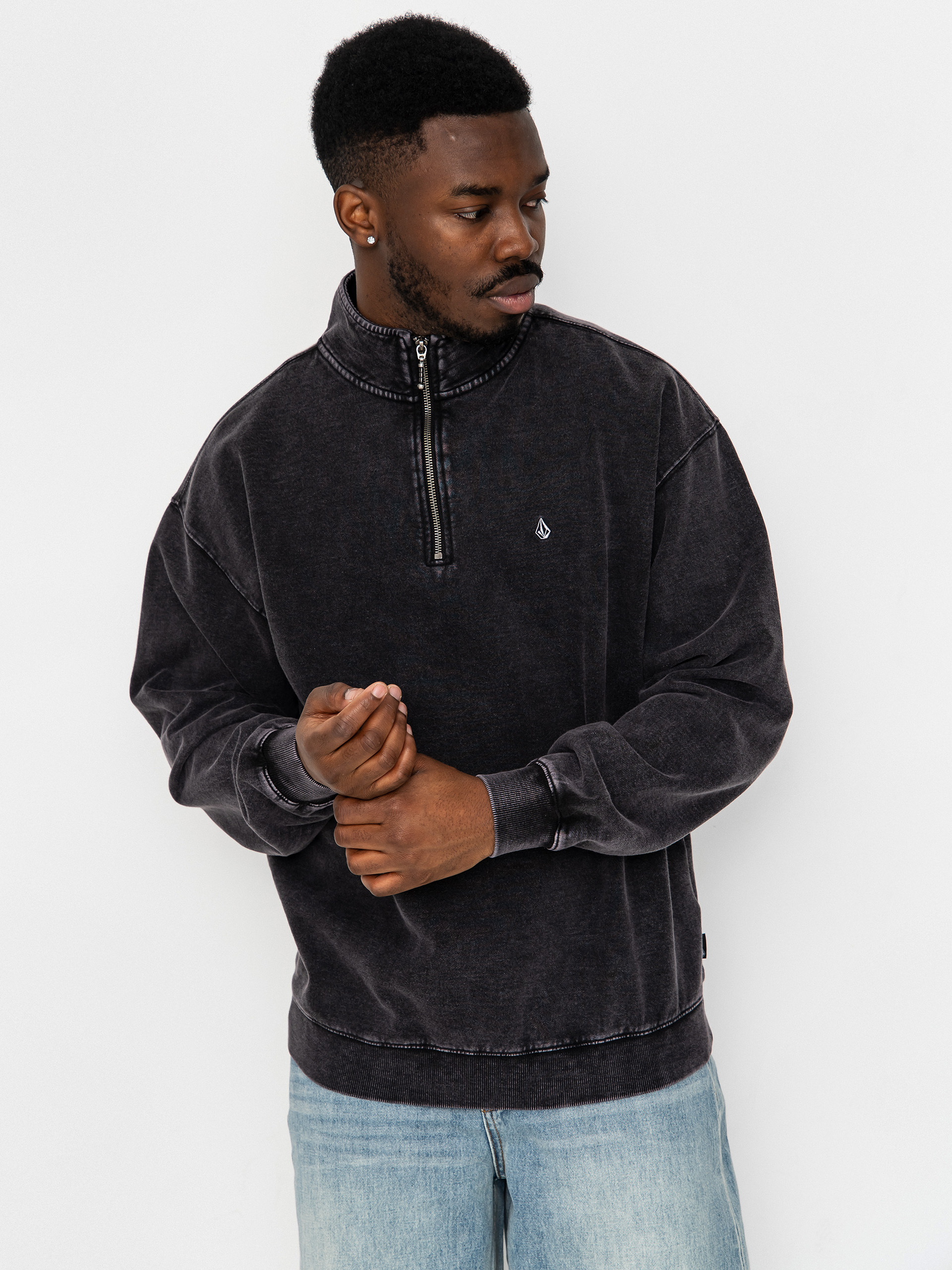 Hanorac Volcom Single Stone Quarter ZIP (light acid black)