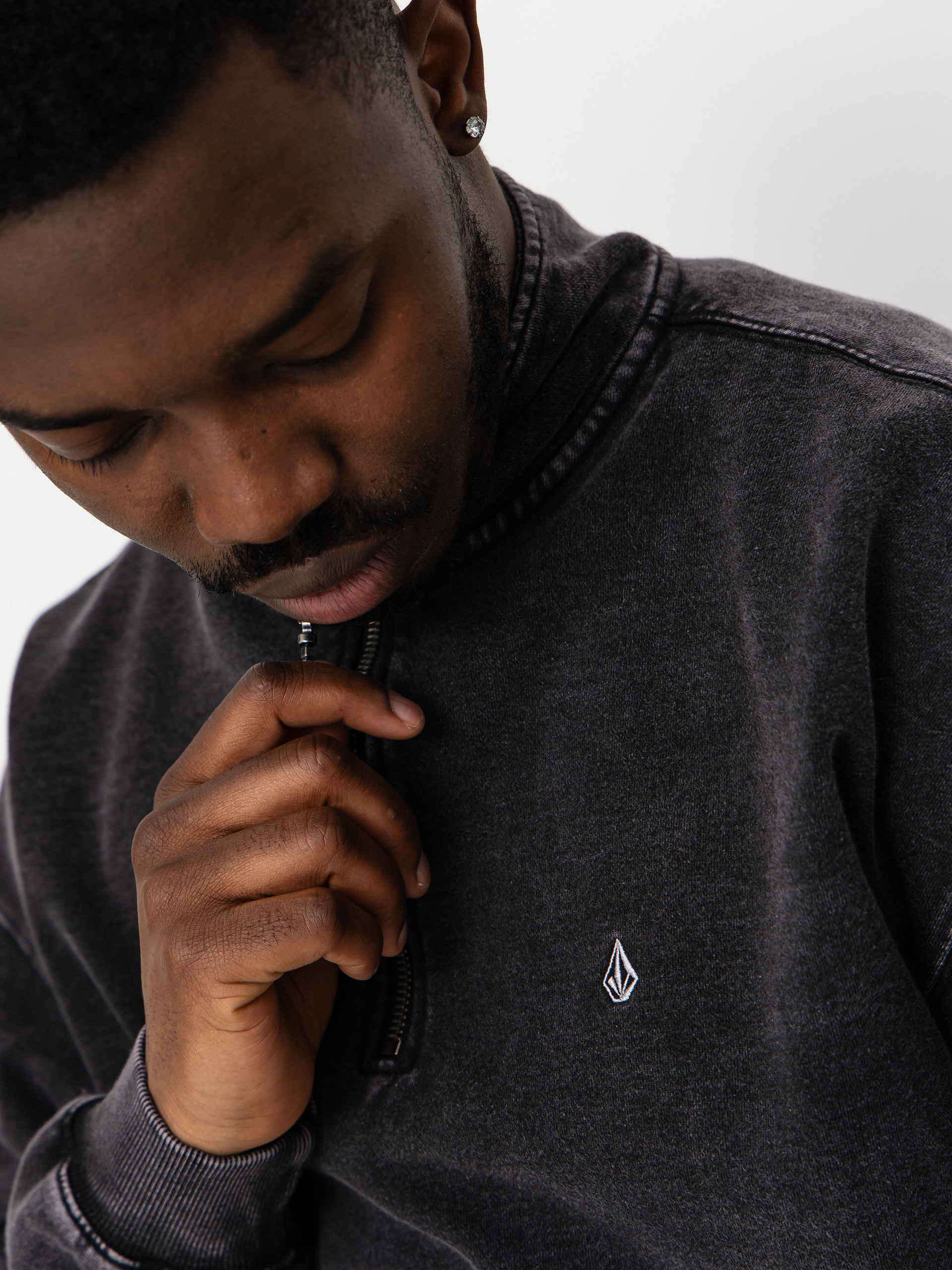 Hanorac Volcom Single Stone Quarter ZIP (light acid black)