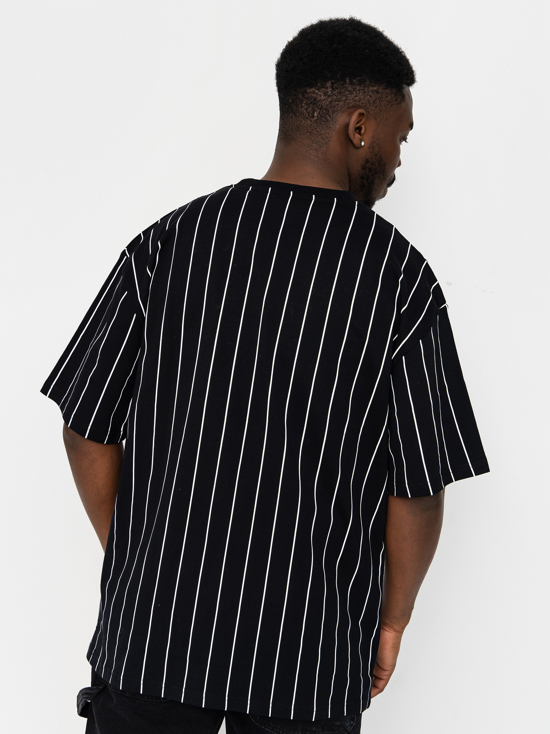 Tricou Karl Kani Small Signature Pinstripe (black/white)