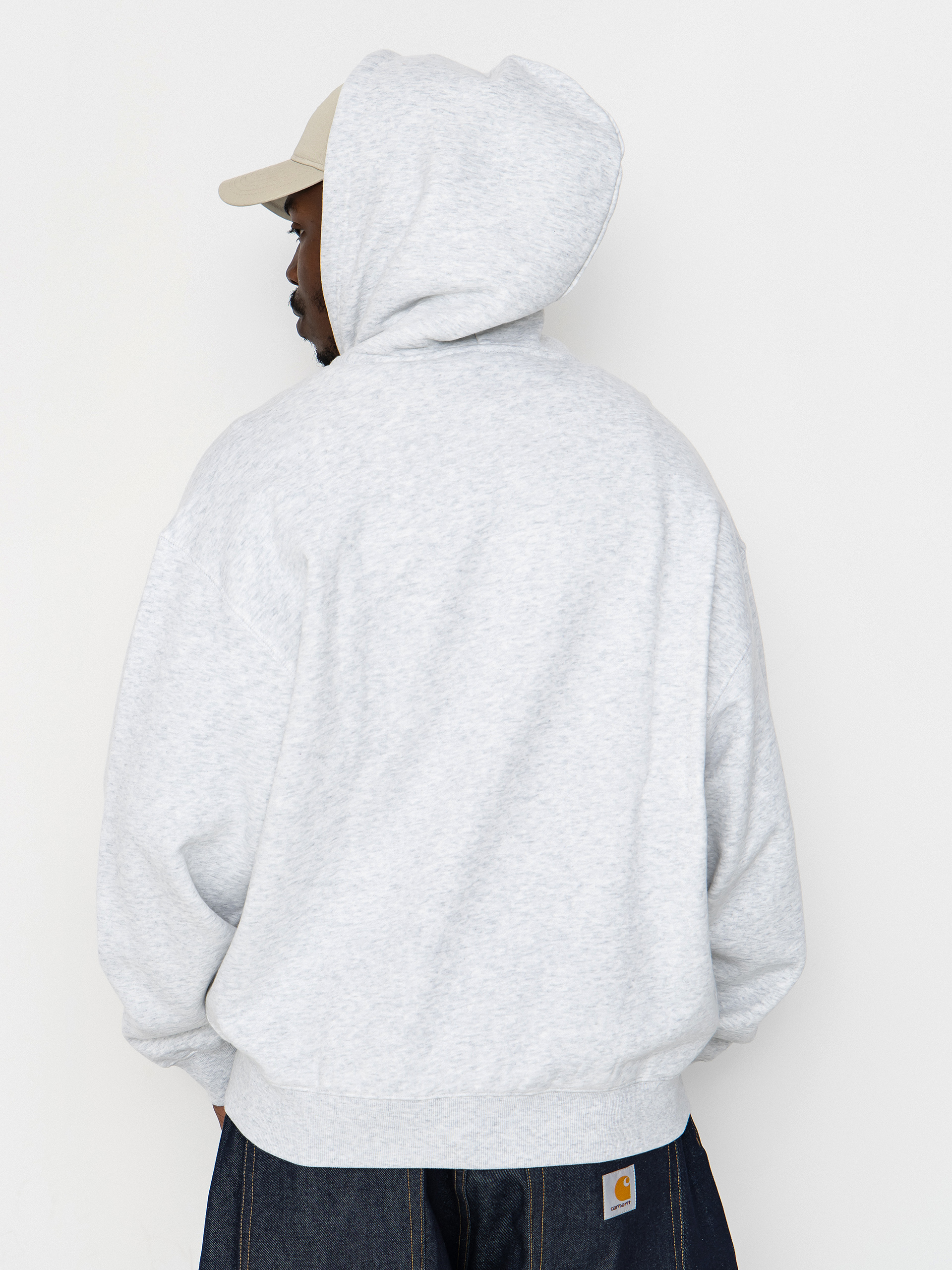 Hanorac cu glugă Carhartt WIP WIP Label ZHD (ash heather)