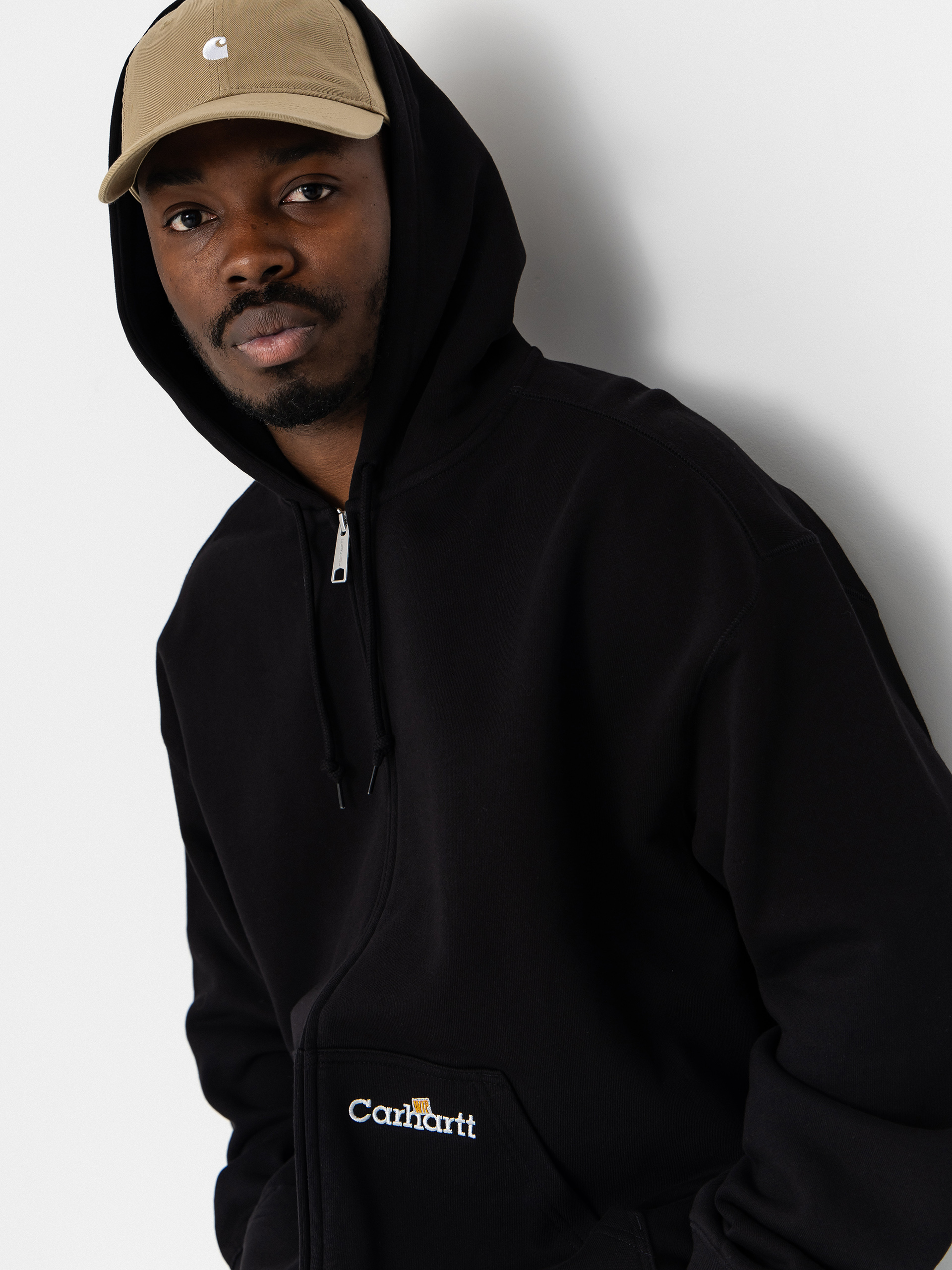 Hanorac cu glugă Carhartt WIP WIP Label ZHD (black)