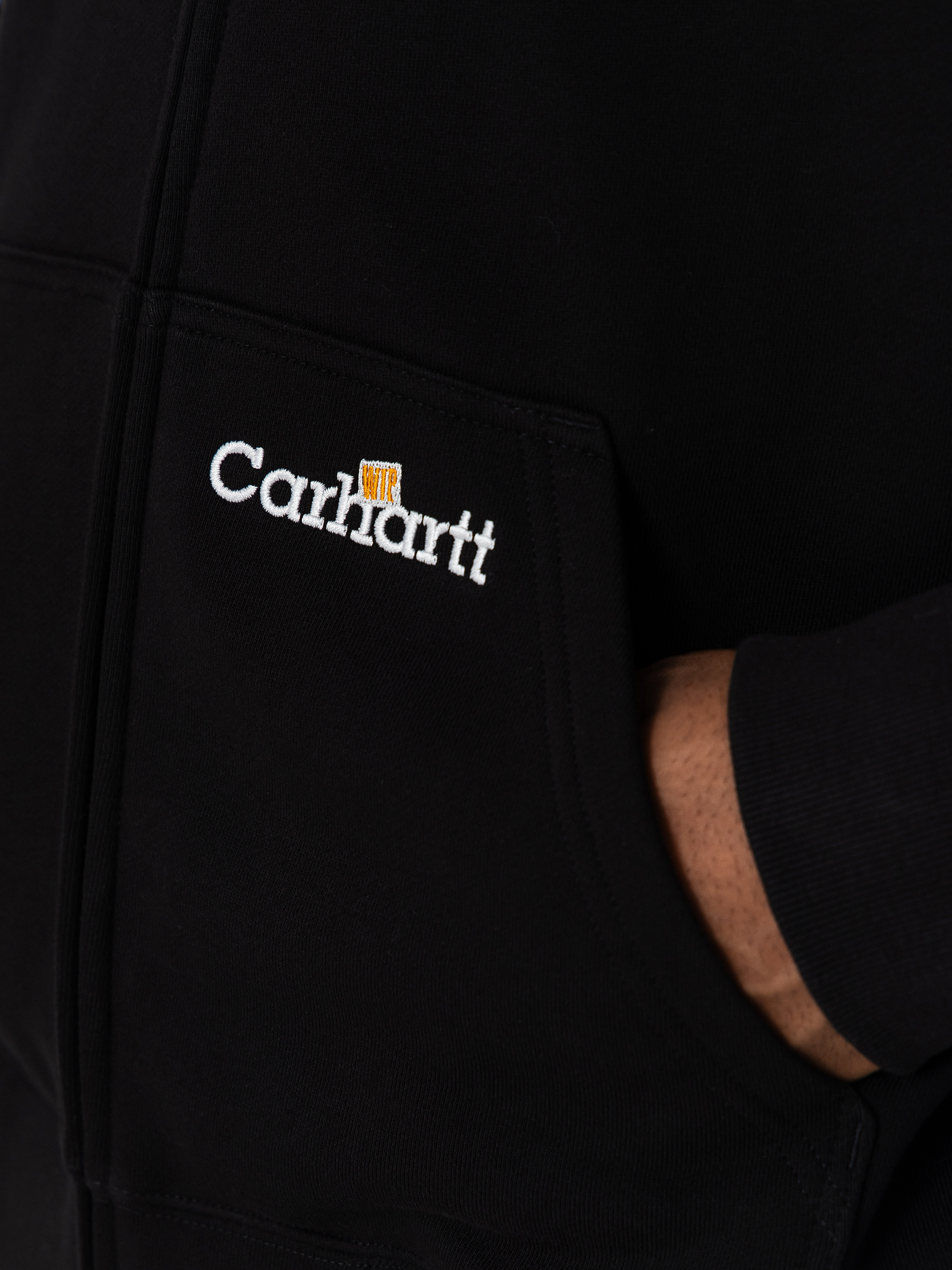 Hanorac cu glugă Carhartt WIP WIP Label ZHD (black)