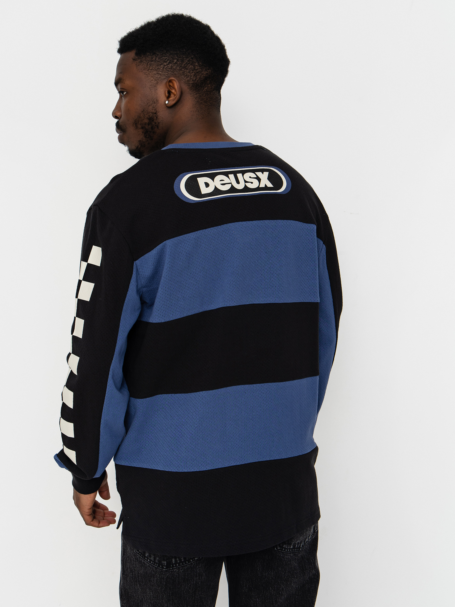 Tricou Deus Ex Machina Vilander Moto Jersey (mechanic blue combo)