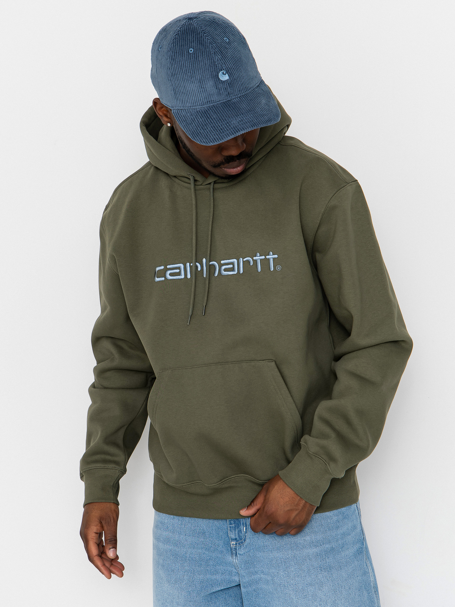 Hanorac cu glugă Carhartt WIP Carhartt HD (leaf/tourmaline)