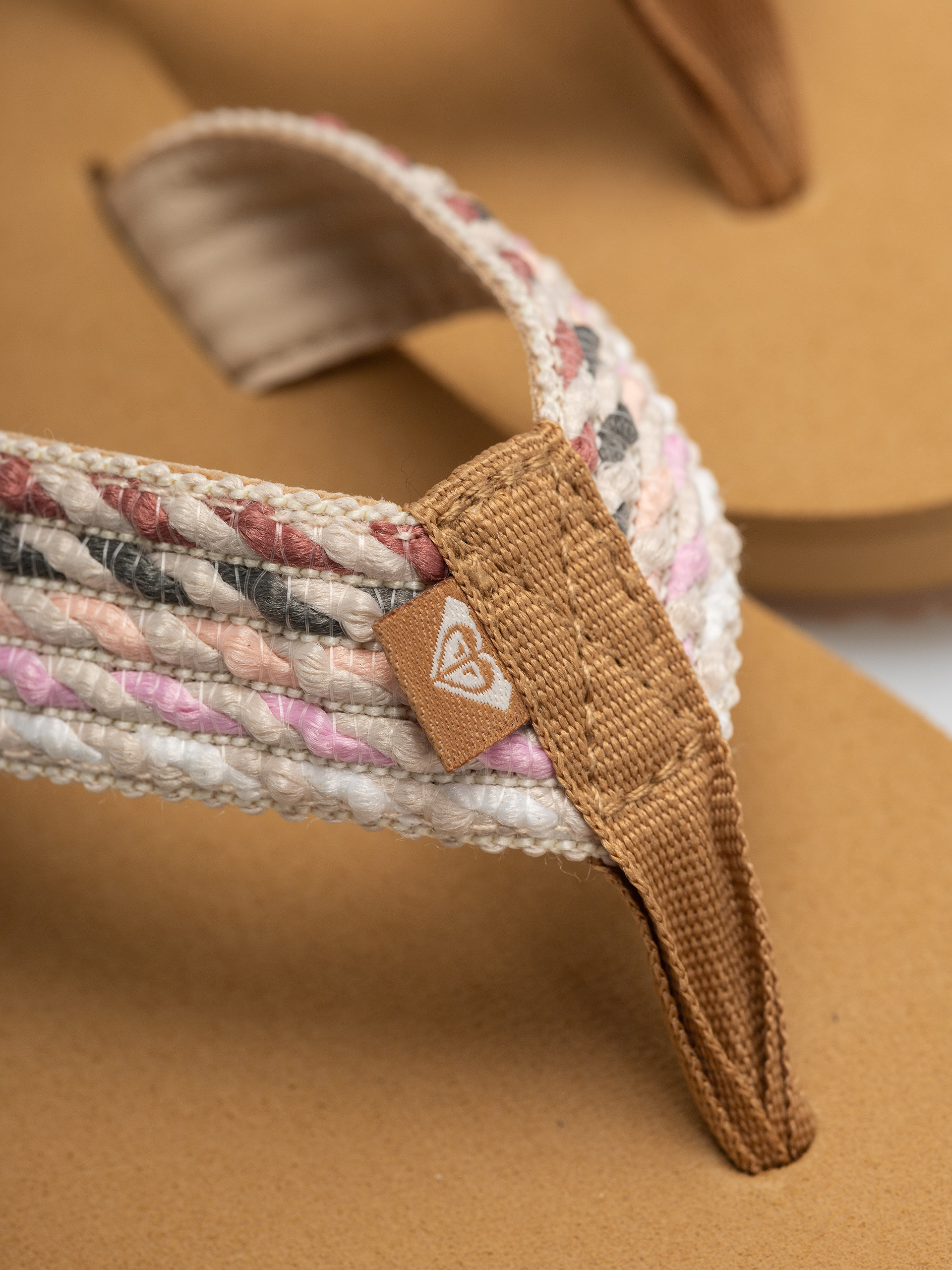 papuci de plajă Roxy Porto Rope Wmn (natural/crazy pink)