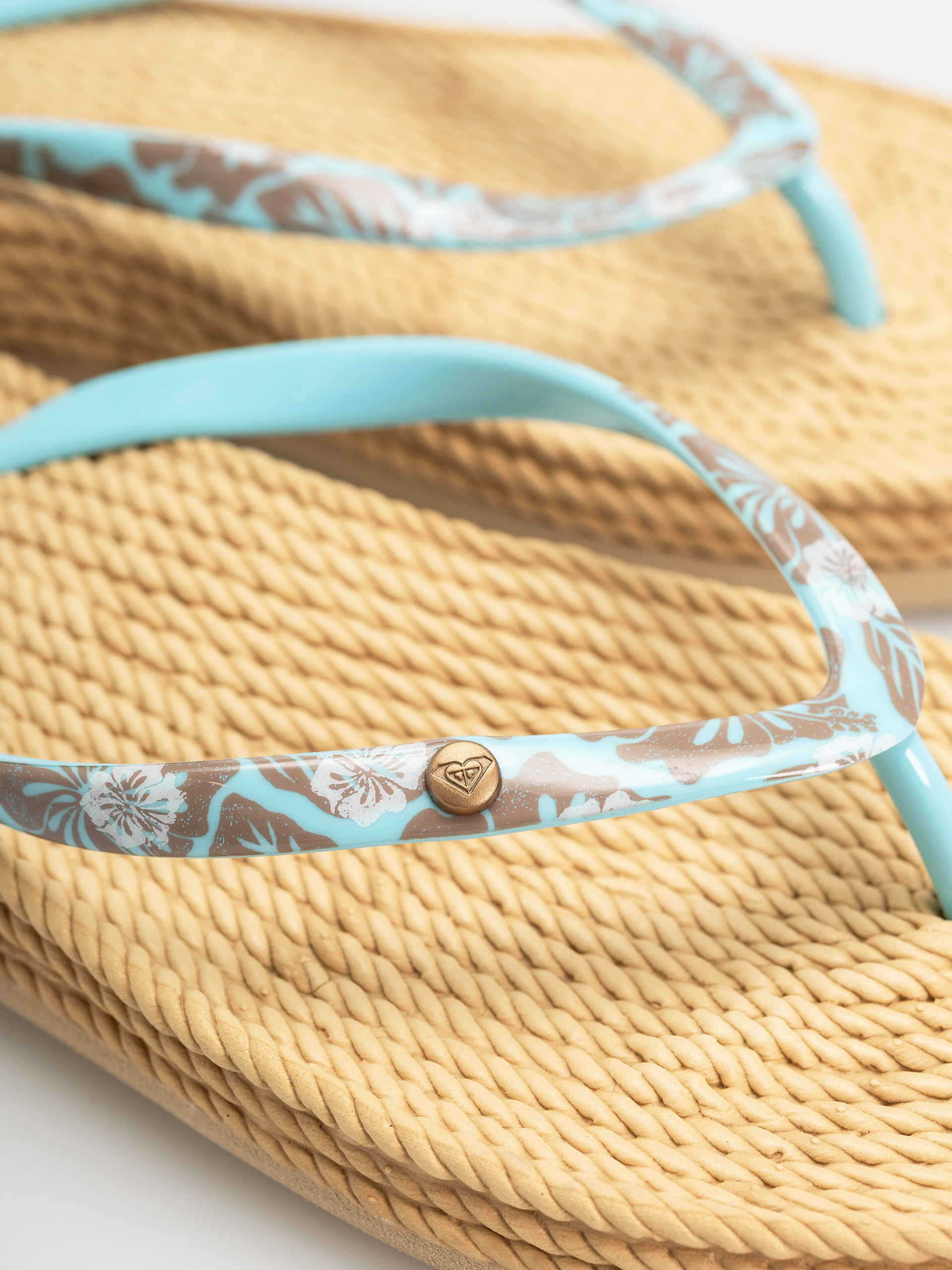 papuci de plajă Roxy South Beach III Wmn (light blue/brown)