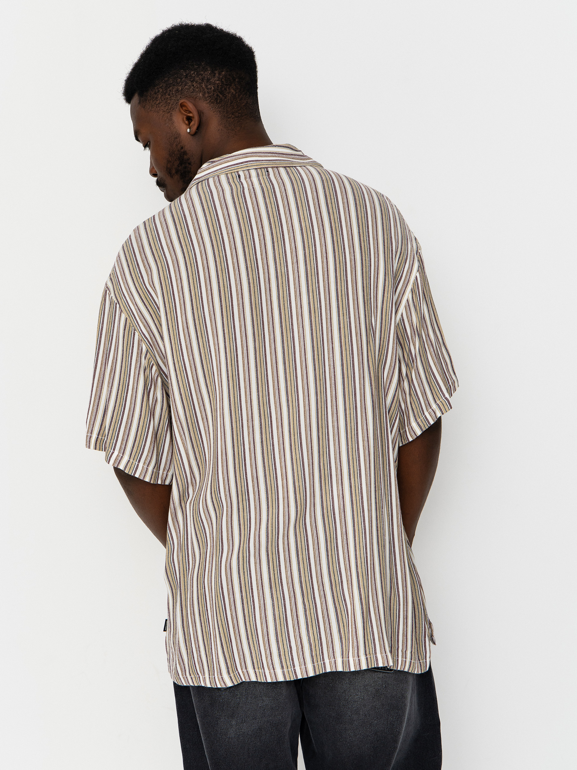 Cămașă Brixton Bunker Twisted Stripe (robust red)