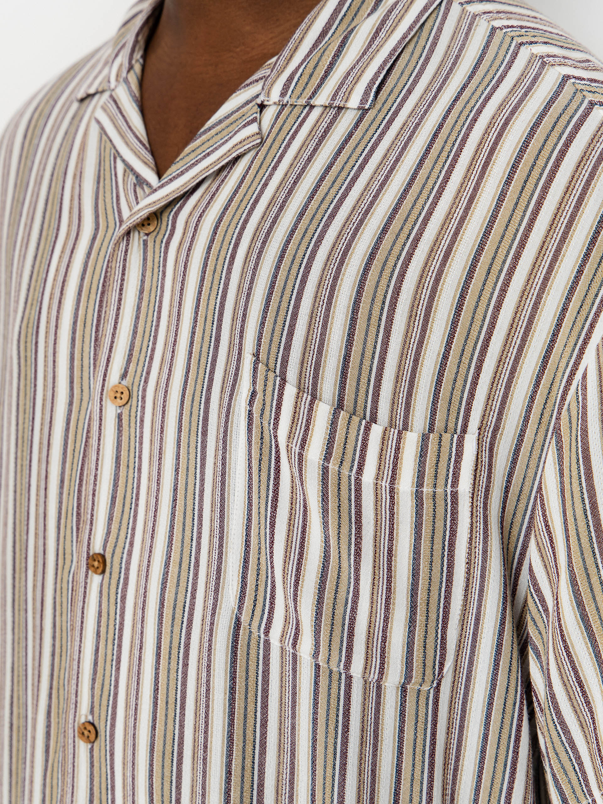 Cămașă Brixton Bunker Twisted Stripe (robust red)
