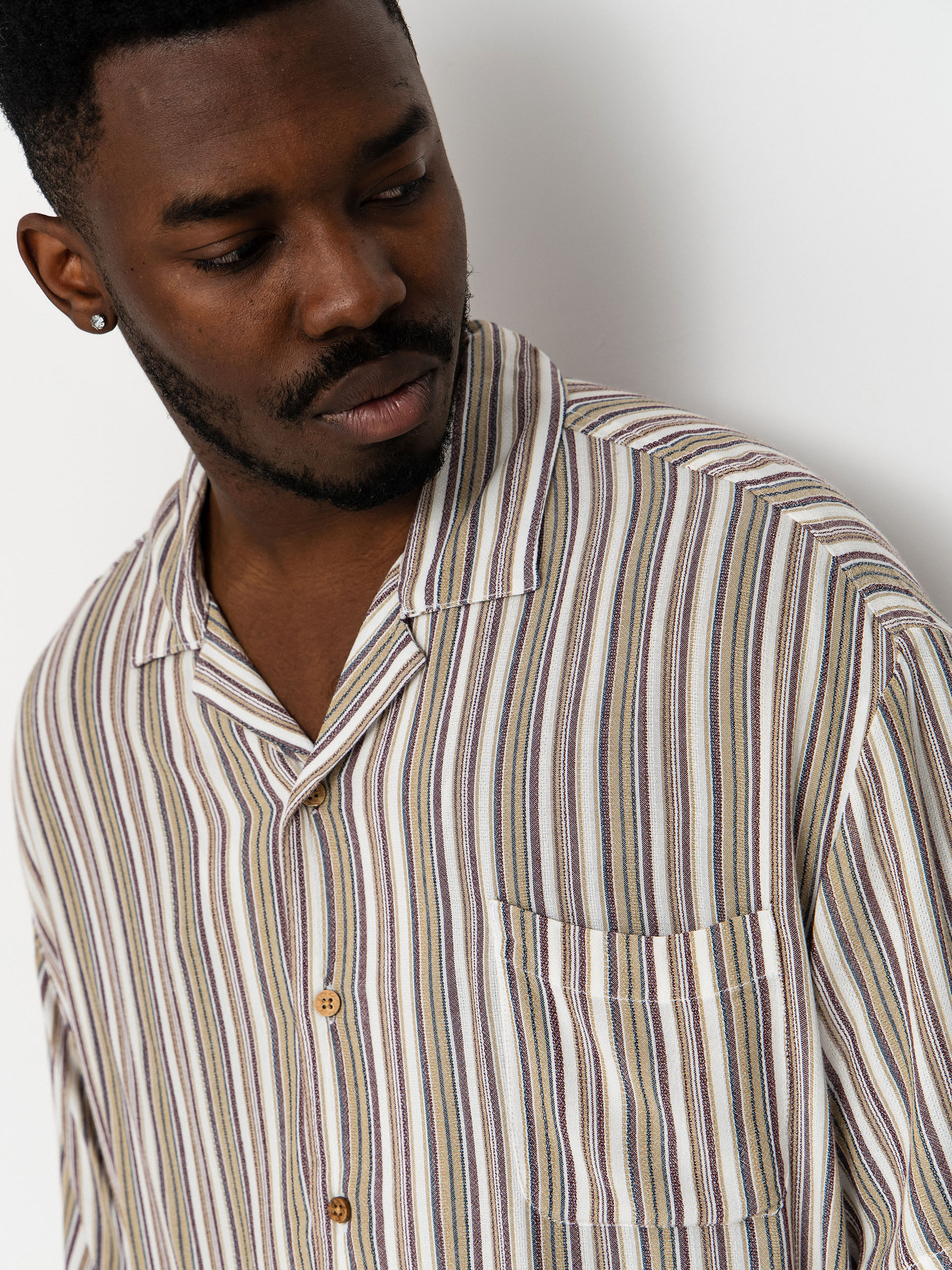Cămașă Brixton Bunker Twisted Stripe (robust red)
