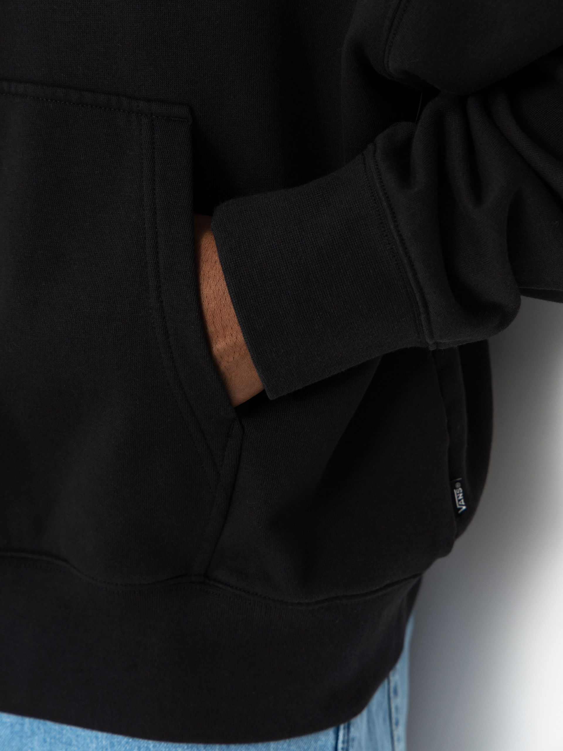 Hanorac cu glugă Vans Stacked Hi HD (black/white)