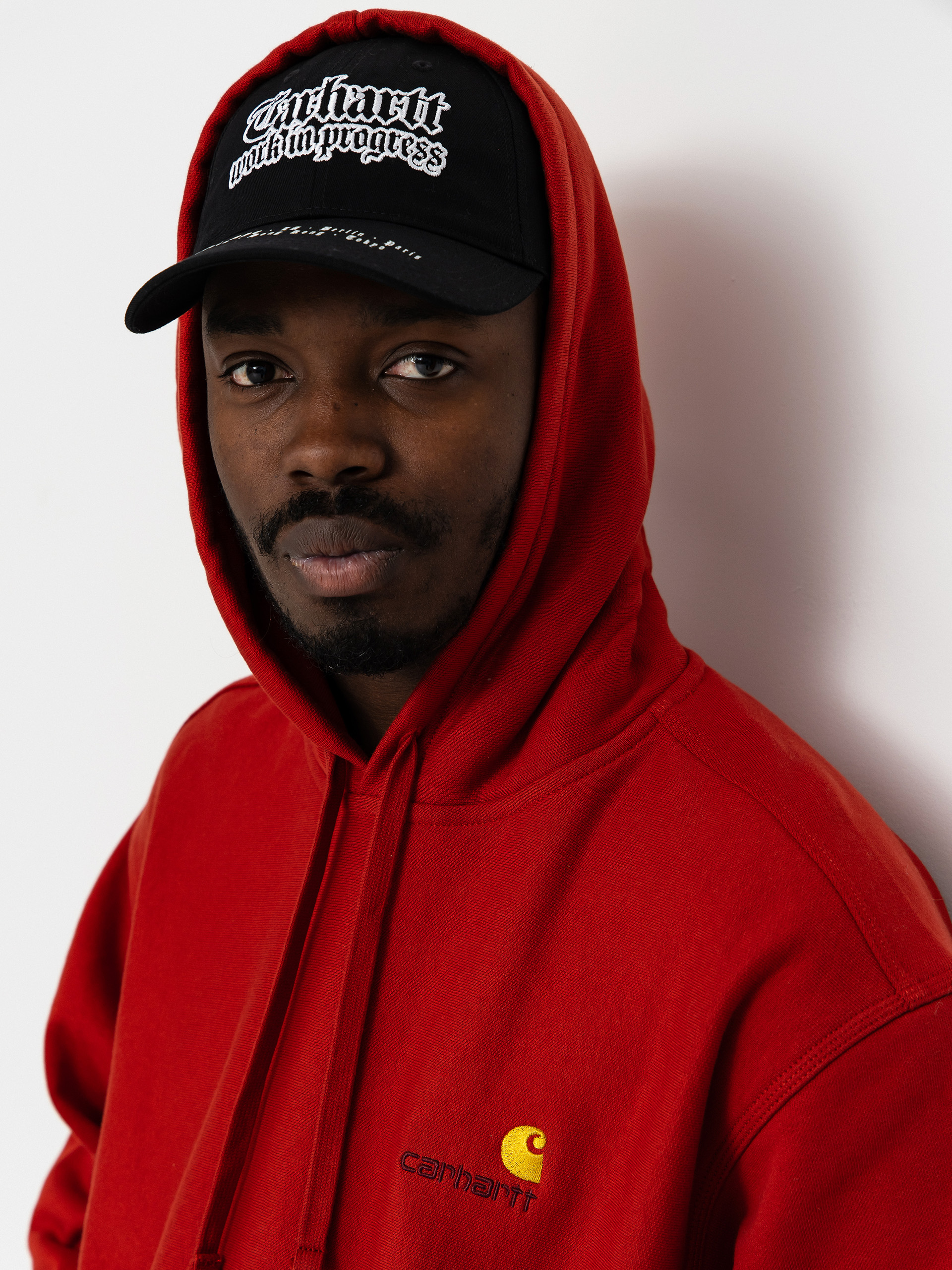 Hanorac cu glugă Carhartt WIP American Script HD (oxide red)