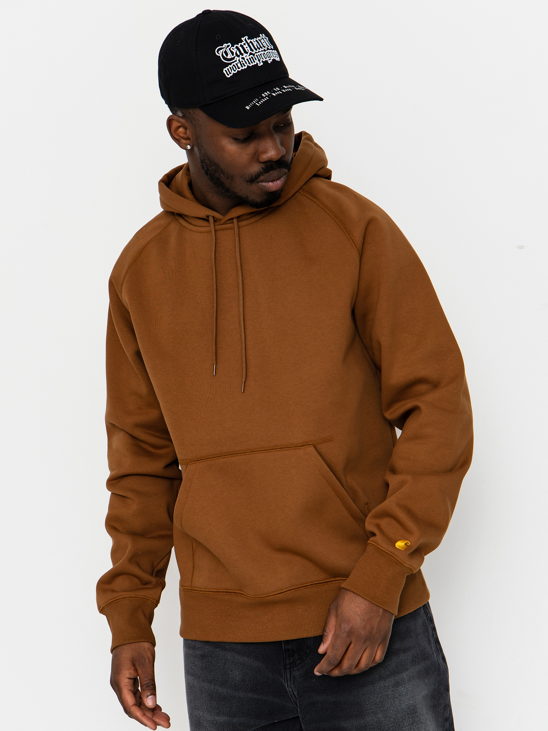 Hanorac cu glugu0103 Carhartt WIP Chase HD (hamilton brown/gold)