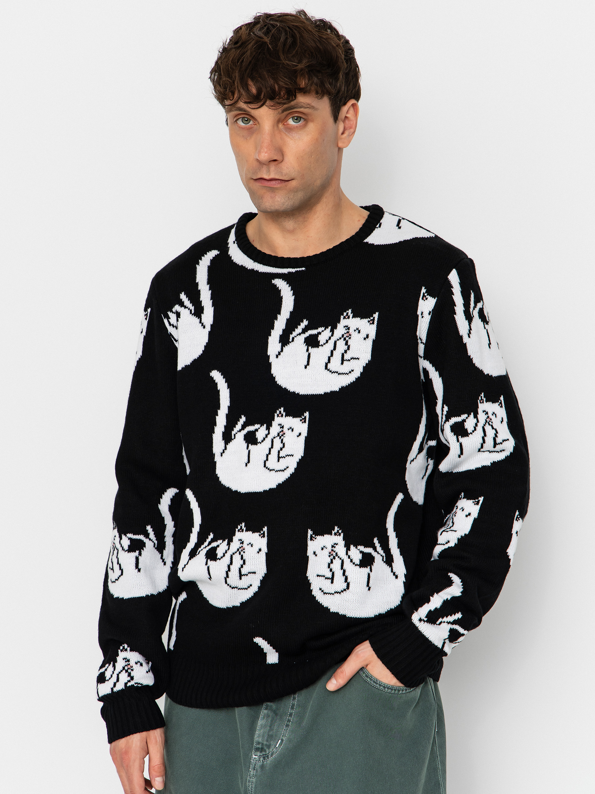 Pulover RipNDip Falling For Nermal Knit (black)