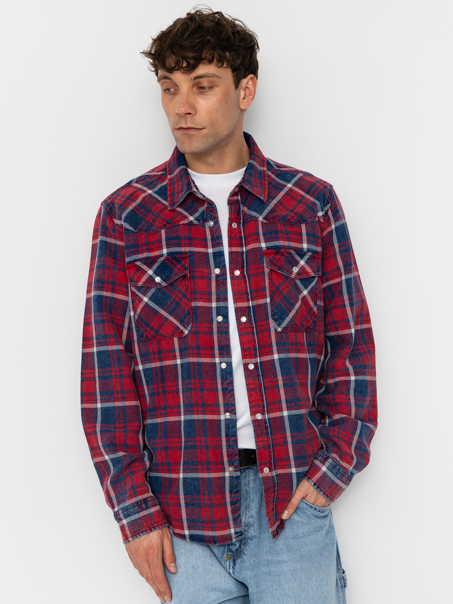 Cu0103mau0219u0103 Brixton Waylon Lw Overshirt (denim plaid)