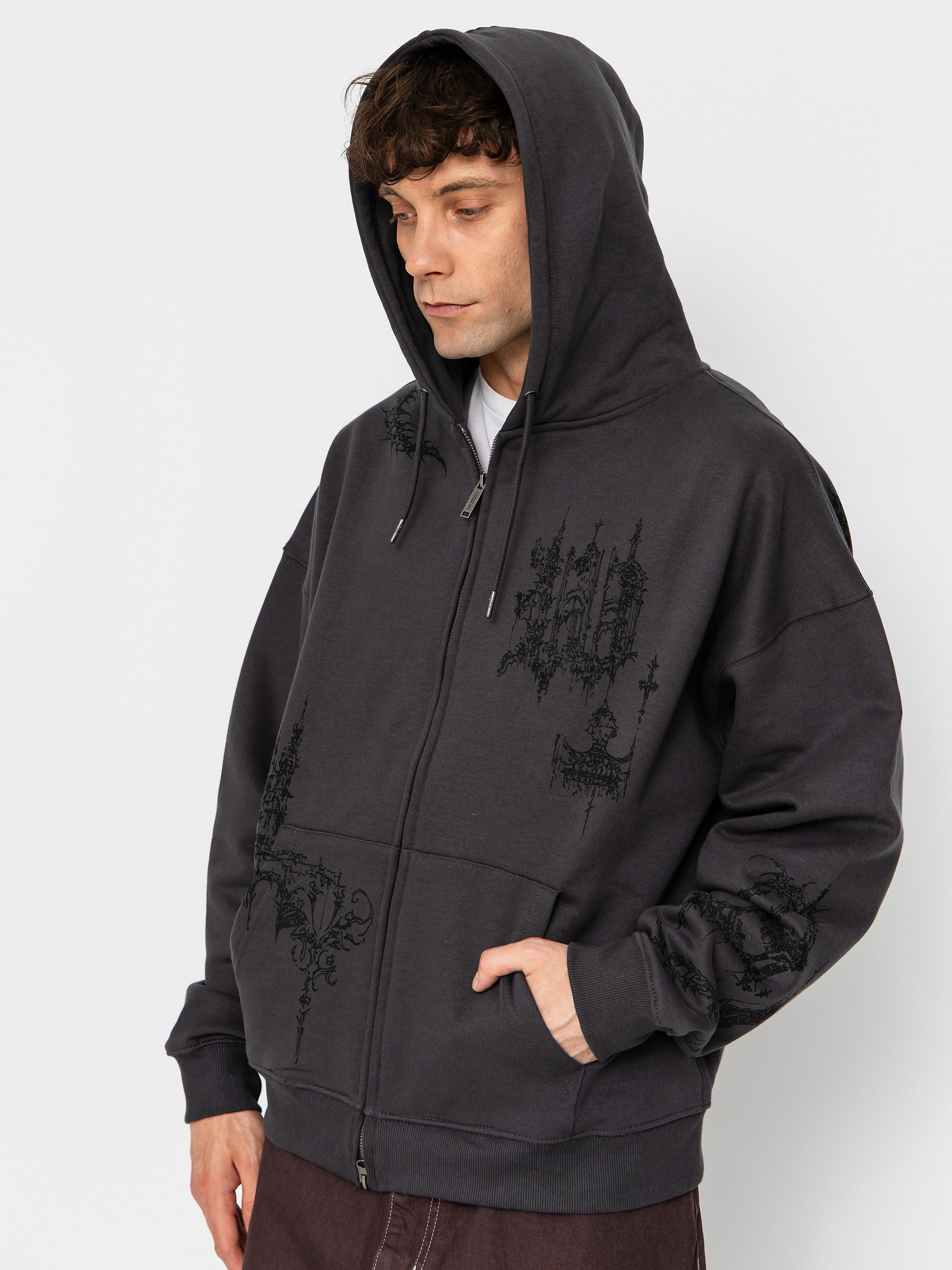 Hanorac cu glugă Wasted Paris Stronghold Boxy ZHD (old black)
