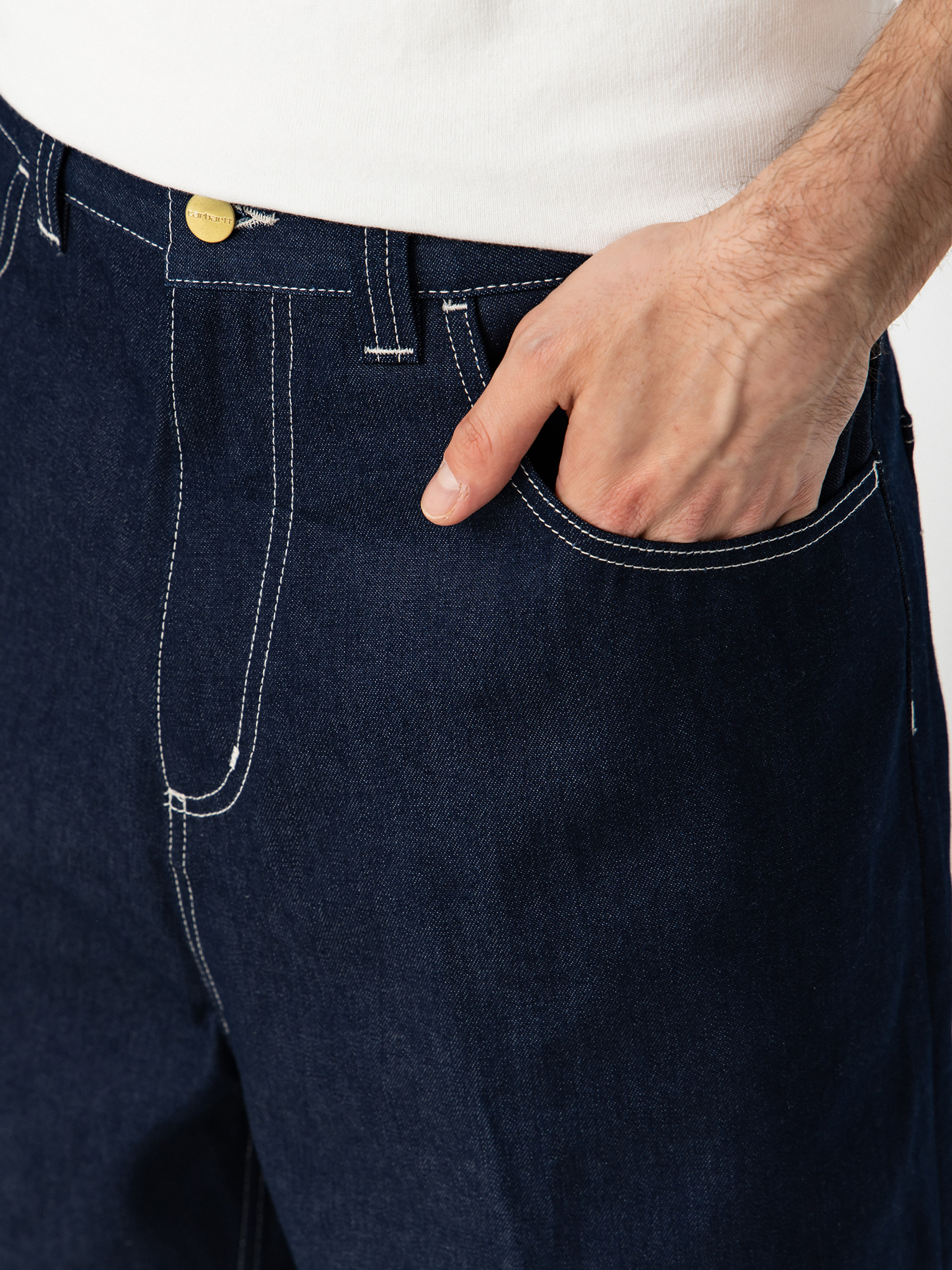 Pantaloni scurți Carhartt WIP Brandon (blue rigrid)