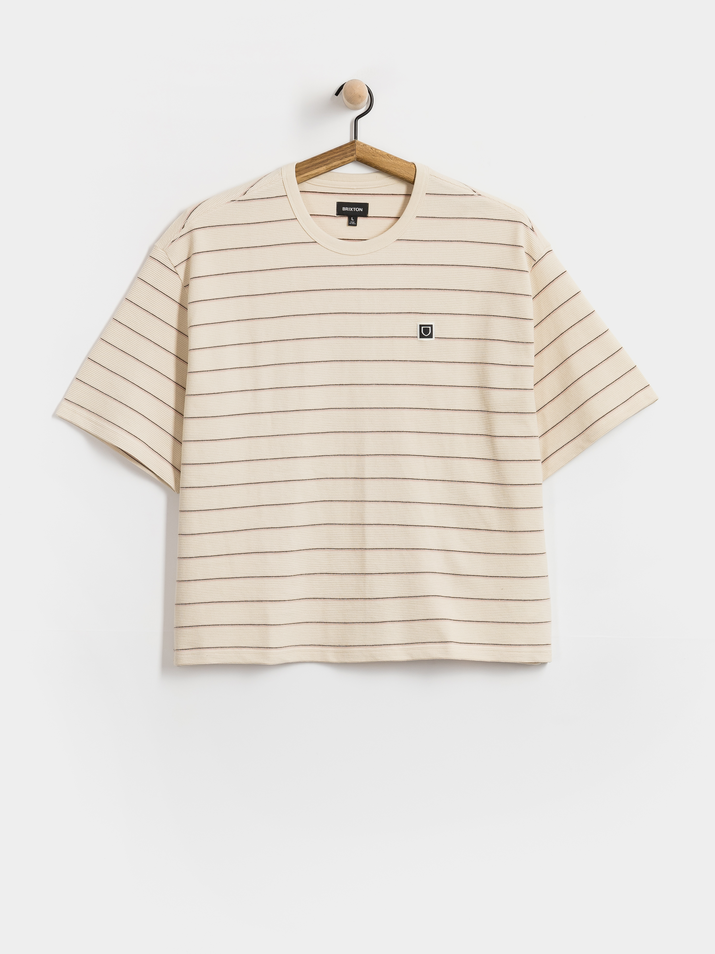 Tricou Brixton Shield Pique Boxy Knit (whitecap/sea foam/pinecone bro)