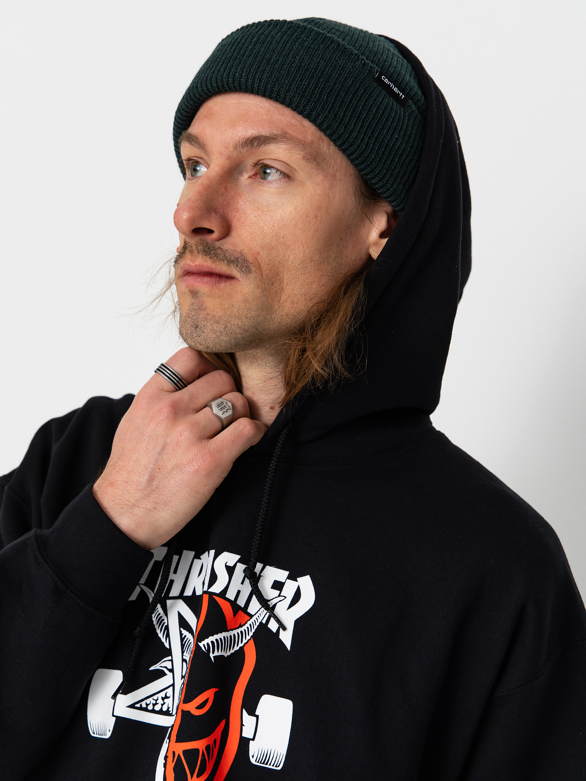 Hanorac cu glugă Thrasher x Spitfire Thrash & Burn HD (black)