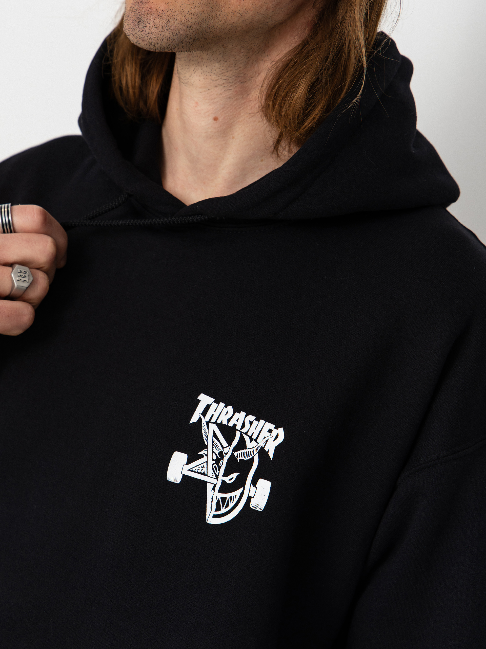 Hanorac cu glugă Thrasher x Spitfire Classic Swirl HD (black)