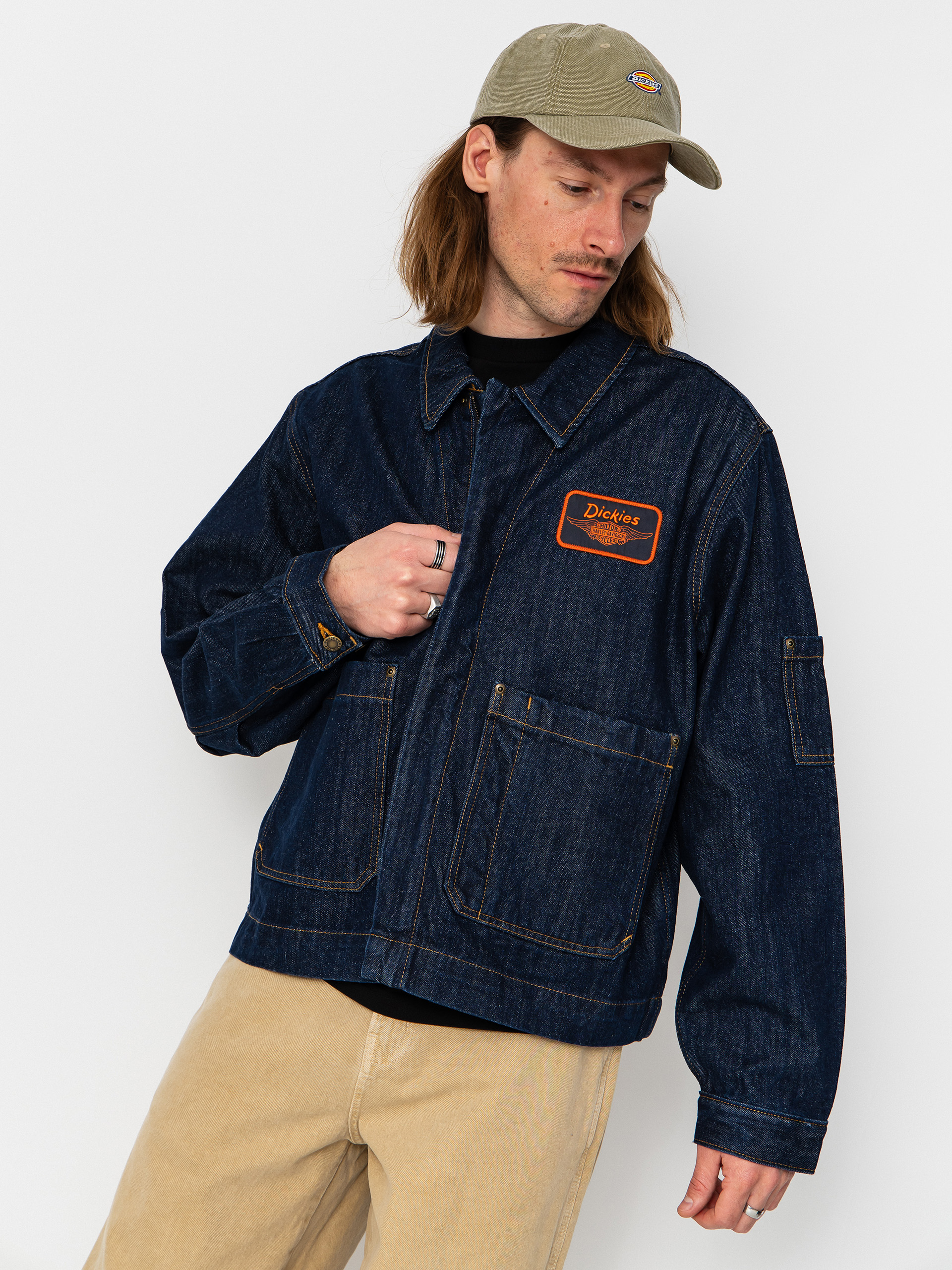 Geacă Dickies X Harley Davidson Boxy Denim (rinsed indigo blue)