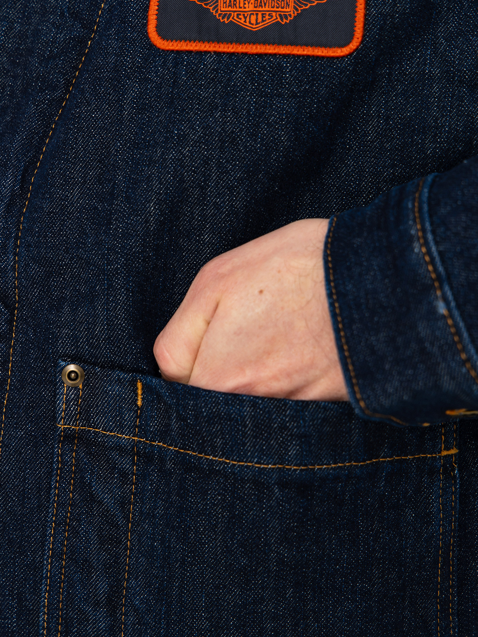 Geacă Dickies X Harley Davidson Boxy Denim (rinsed indigo blue)