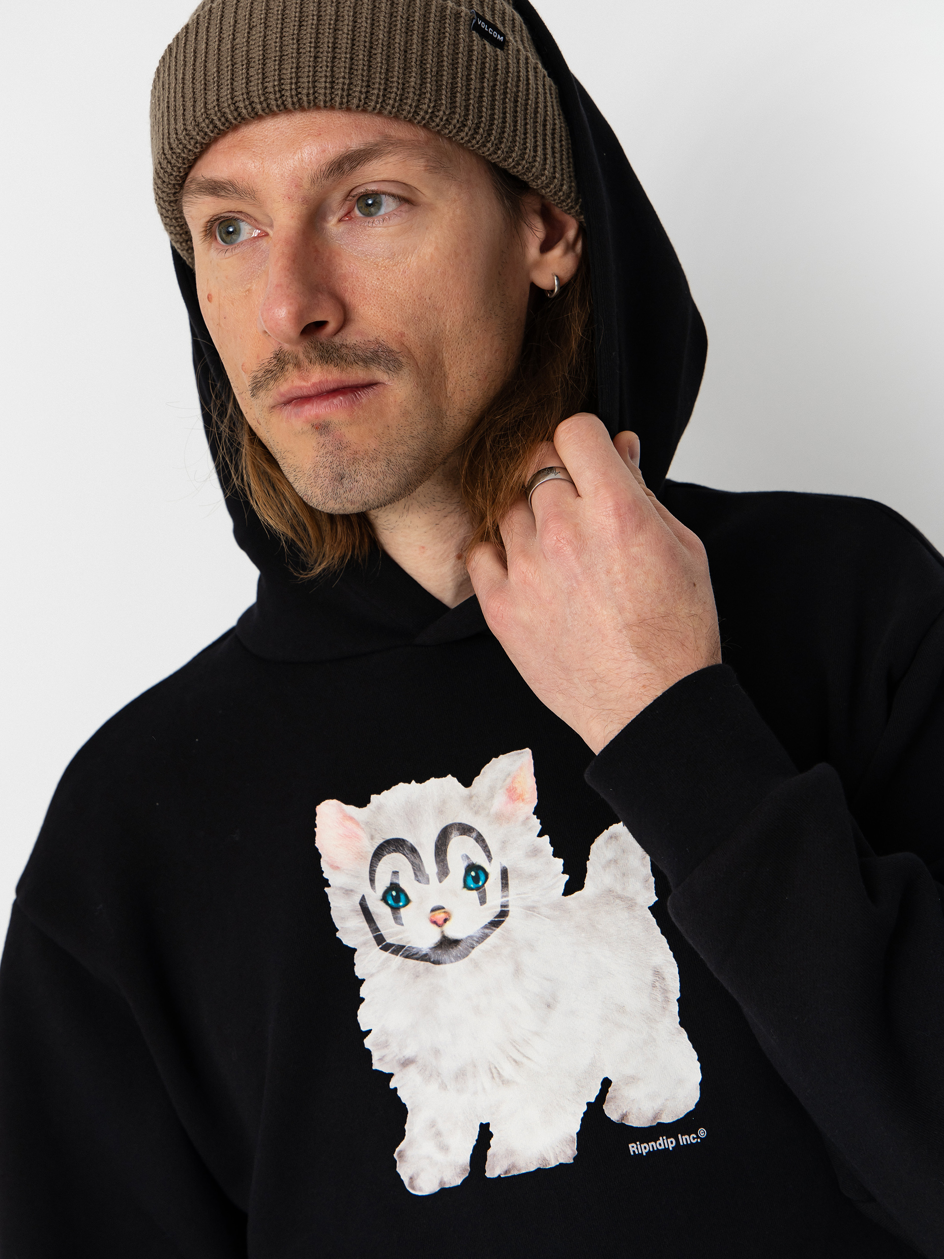Hanorac cu glugă RipNDip Pet Me Im Cute HD (black)