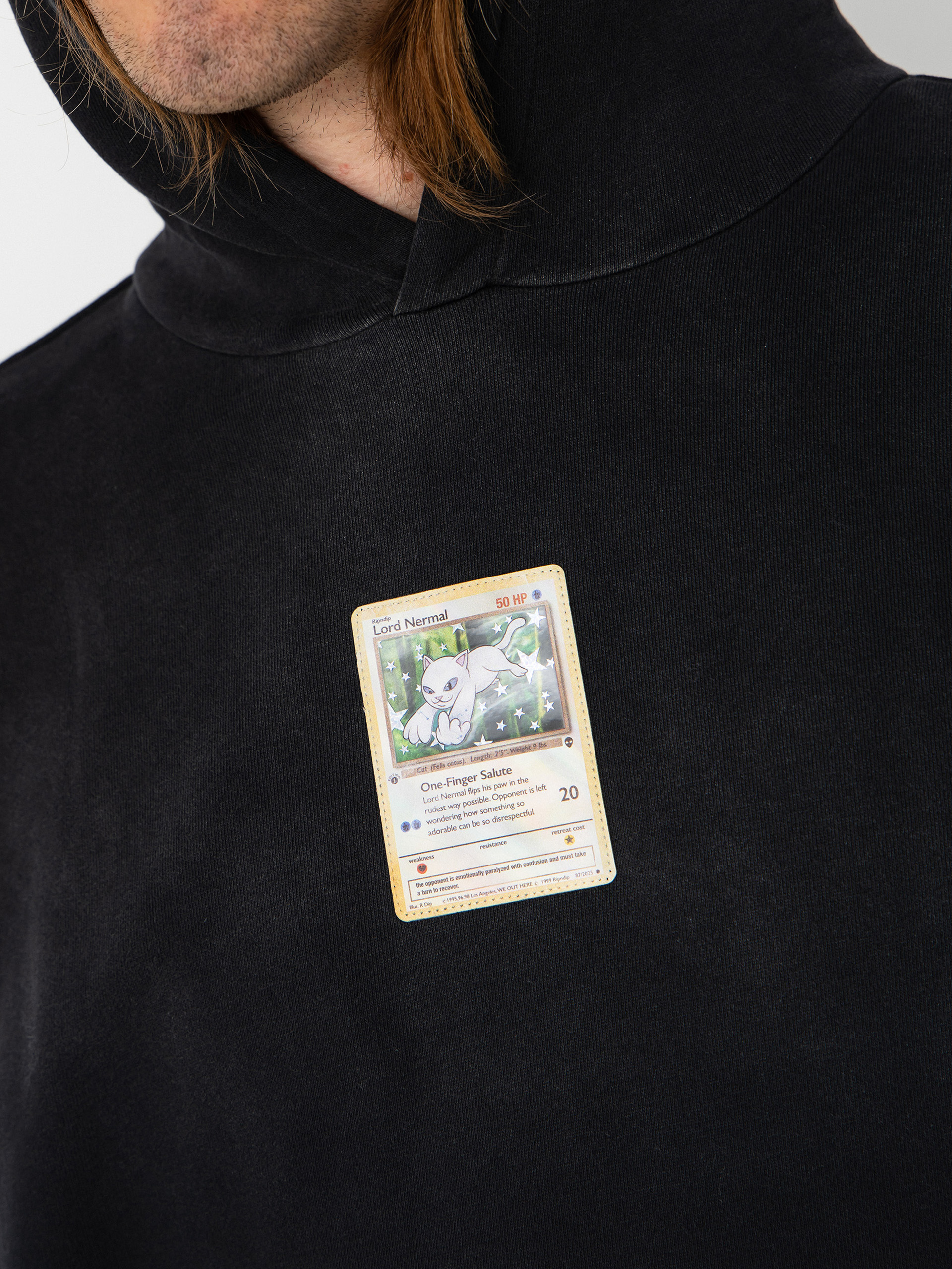 Hanorac cu glugă RipNDip Legendary Nerm HD (black vintage wash)