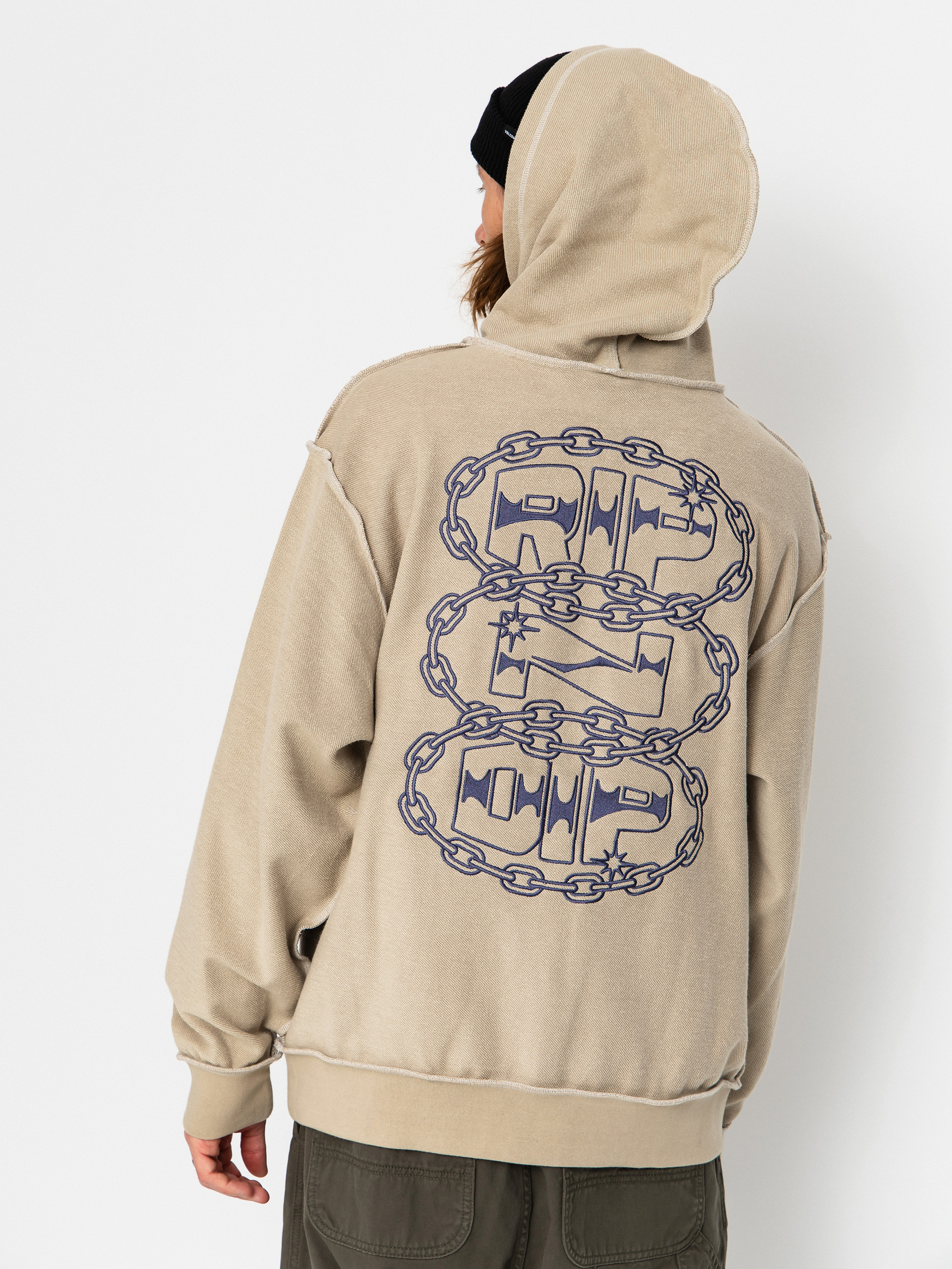Hanorac cu glugă RipNDip Linked Up Reverse Stitched HD (khaki)