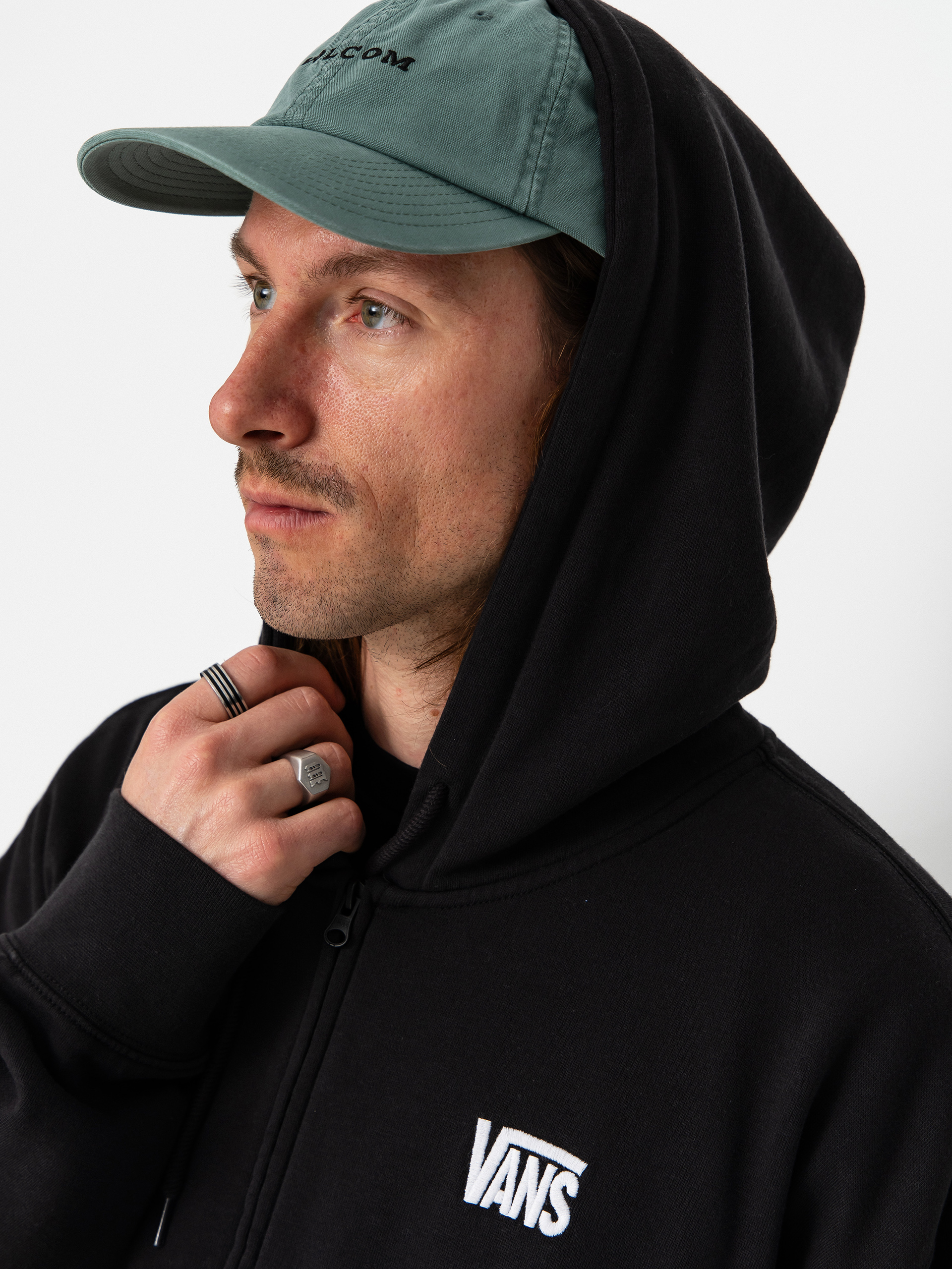 Hanorac Vans Stretch Logo Full Zip (black/white)