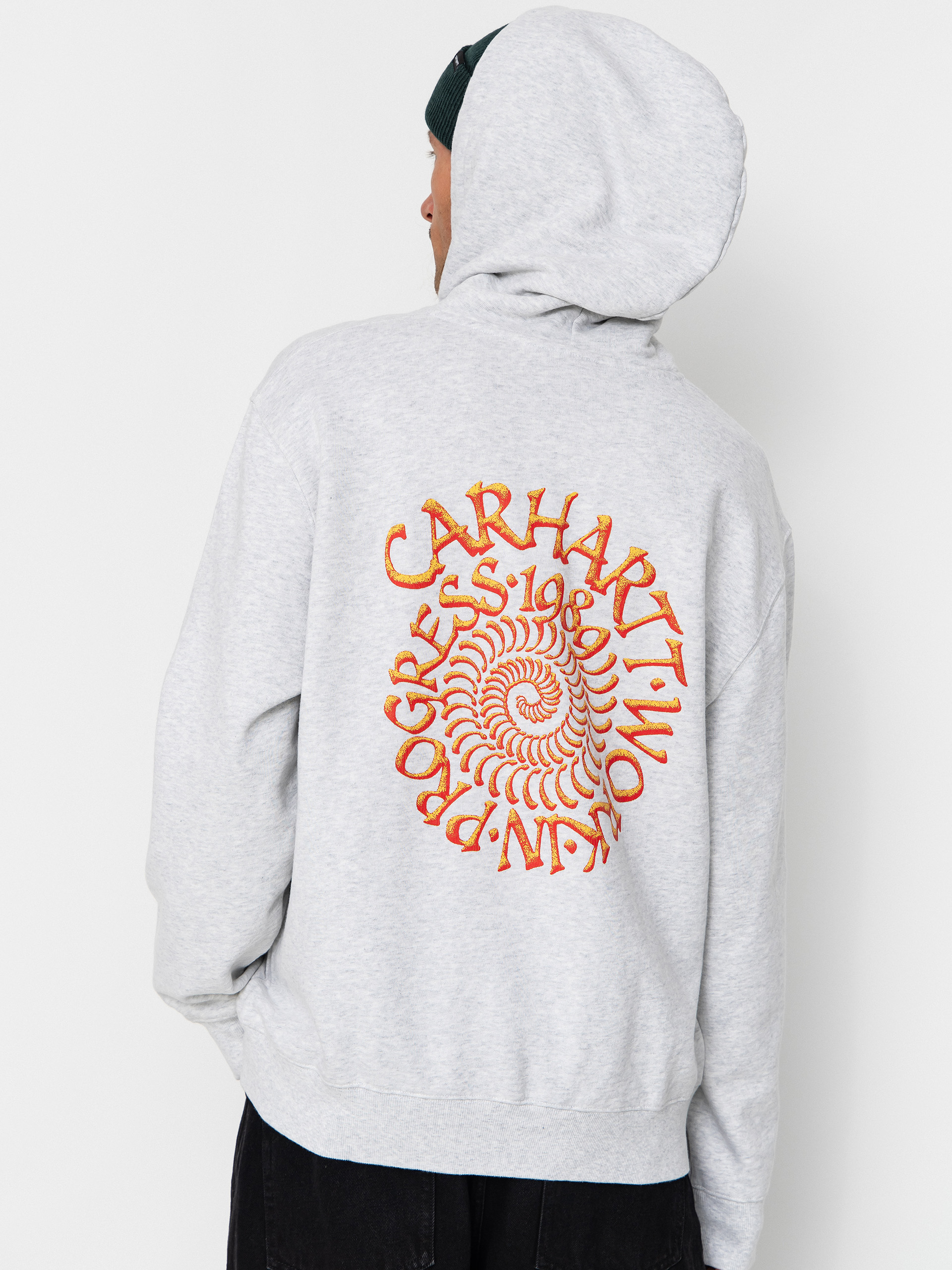 Hanorac cu glugă Carhartt WIP Spiral HD (ash heather)