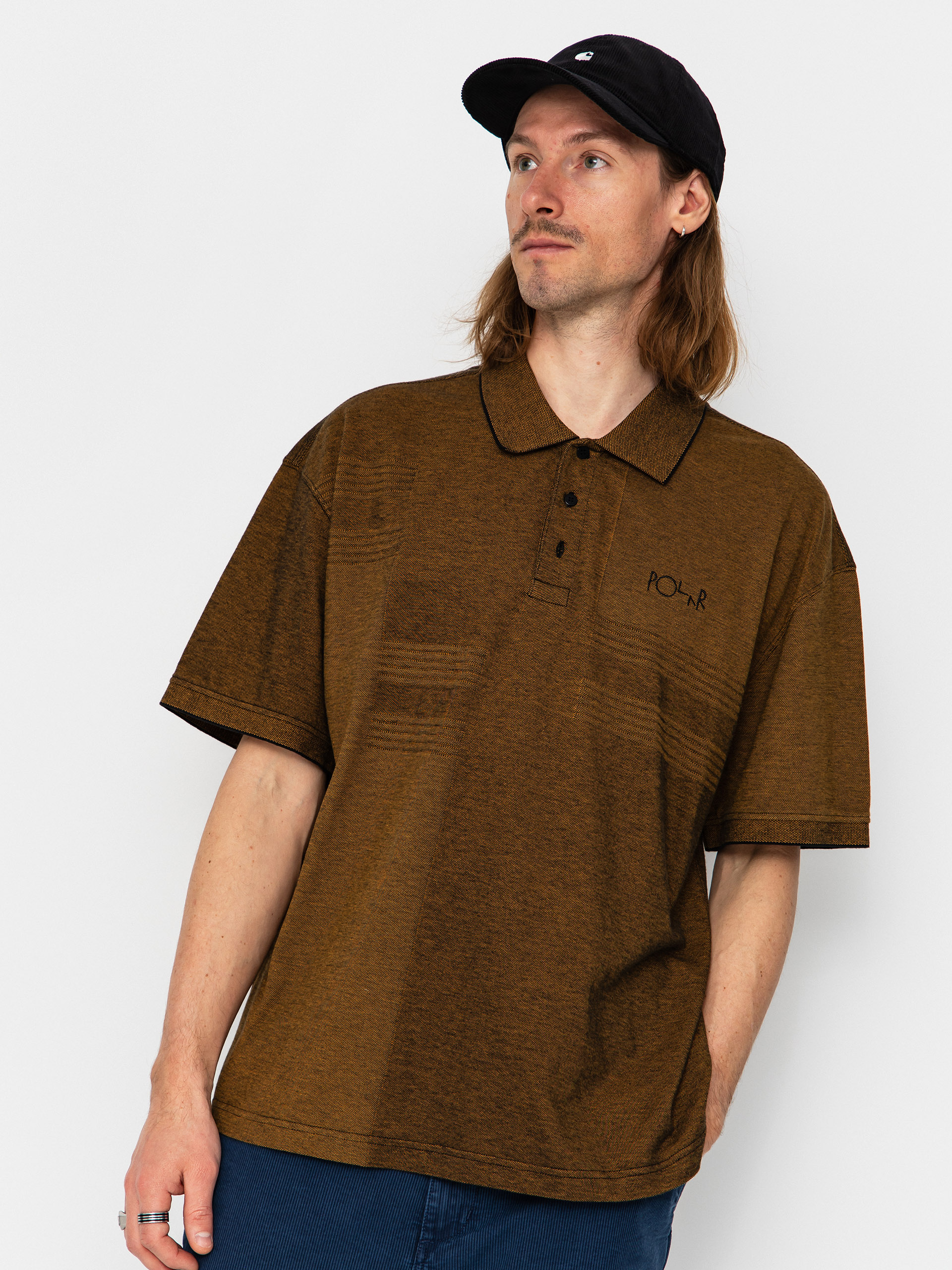 Tricou polo Polar Skate Surf Pique (black/caramel)