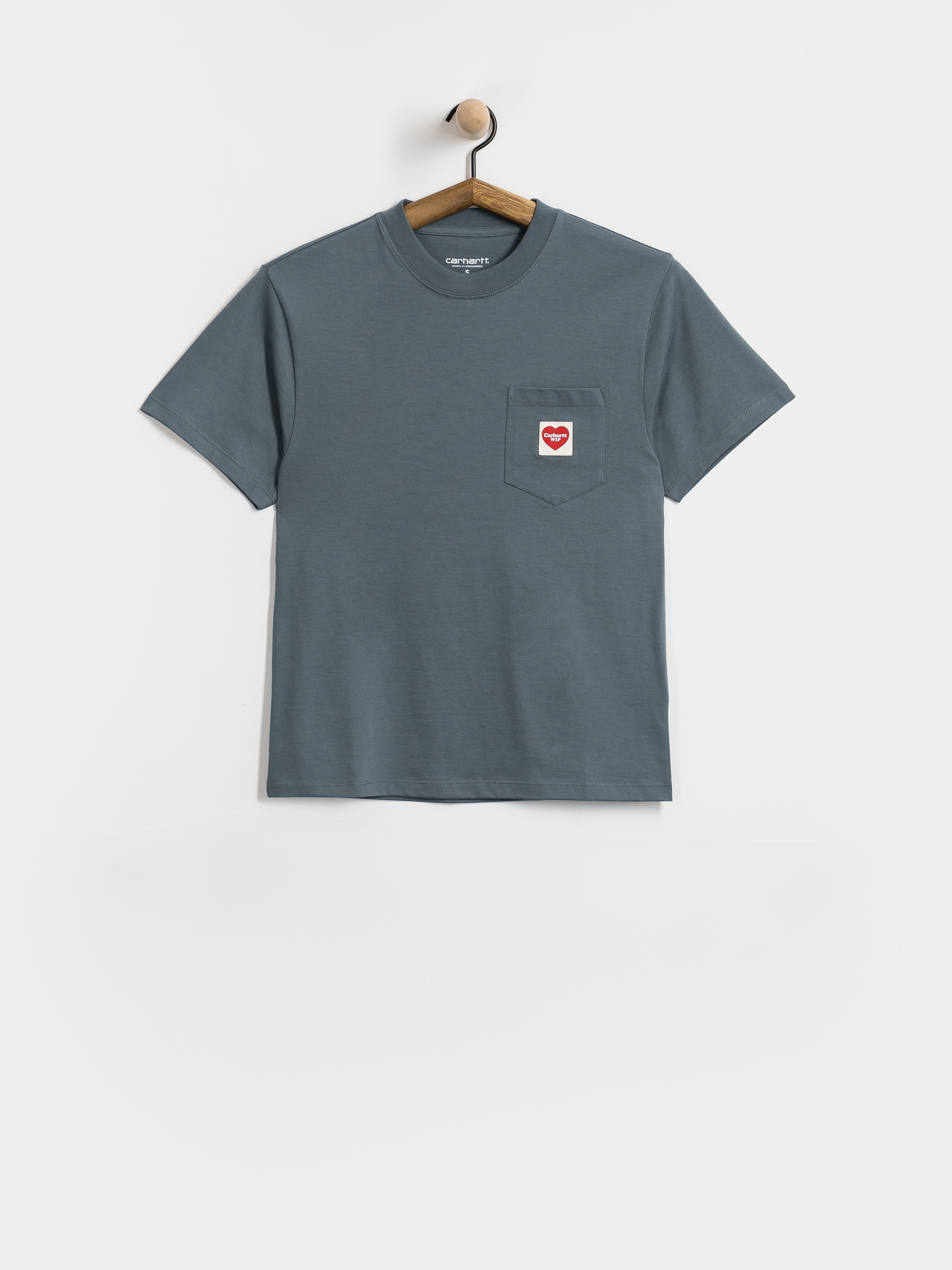 Tricou Carhartt WIP Pocket Heart Wmn (cozy blue/red)