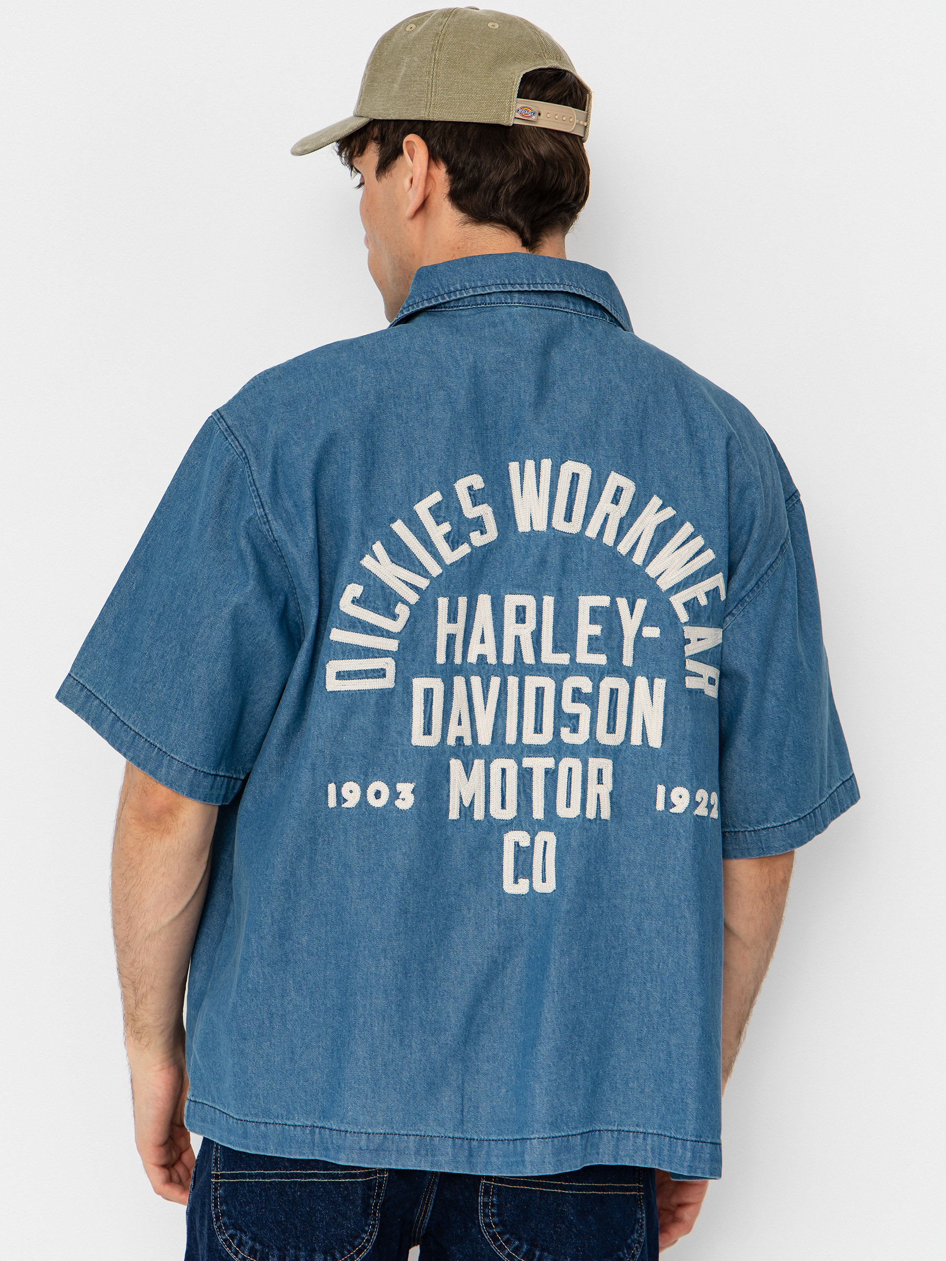 Cămașă Dickies X Harley Davidson Boxy Chambray Work (blue chambray)
