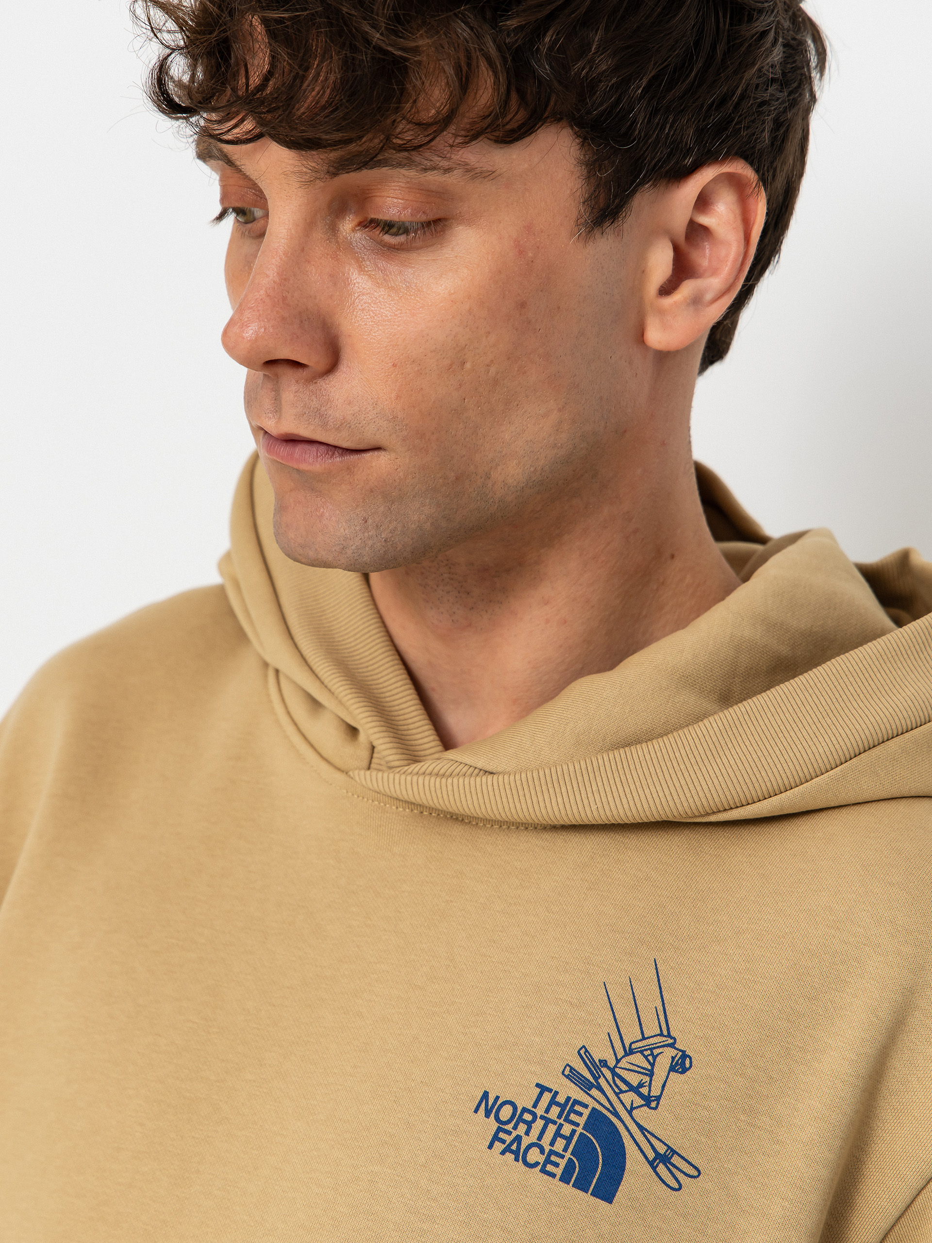 Hanorac cu glugă The North Face Mountain Celebration Relaxed HD (khaki stone)