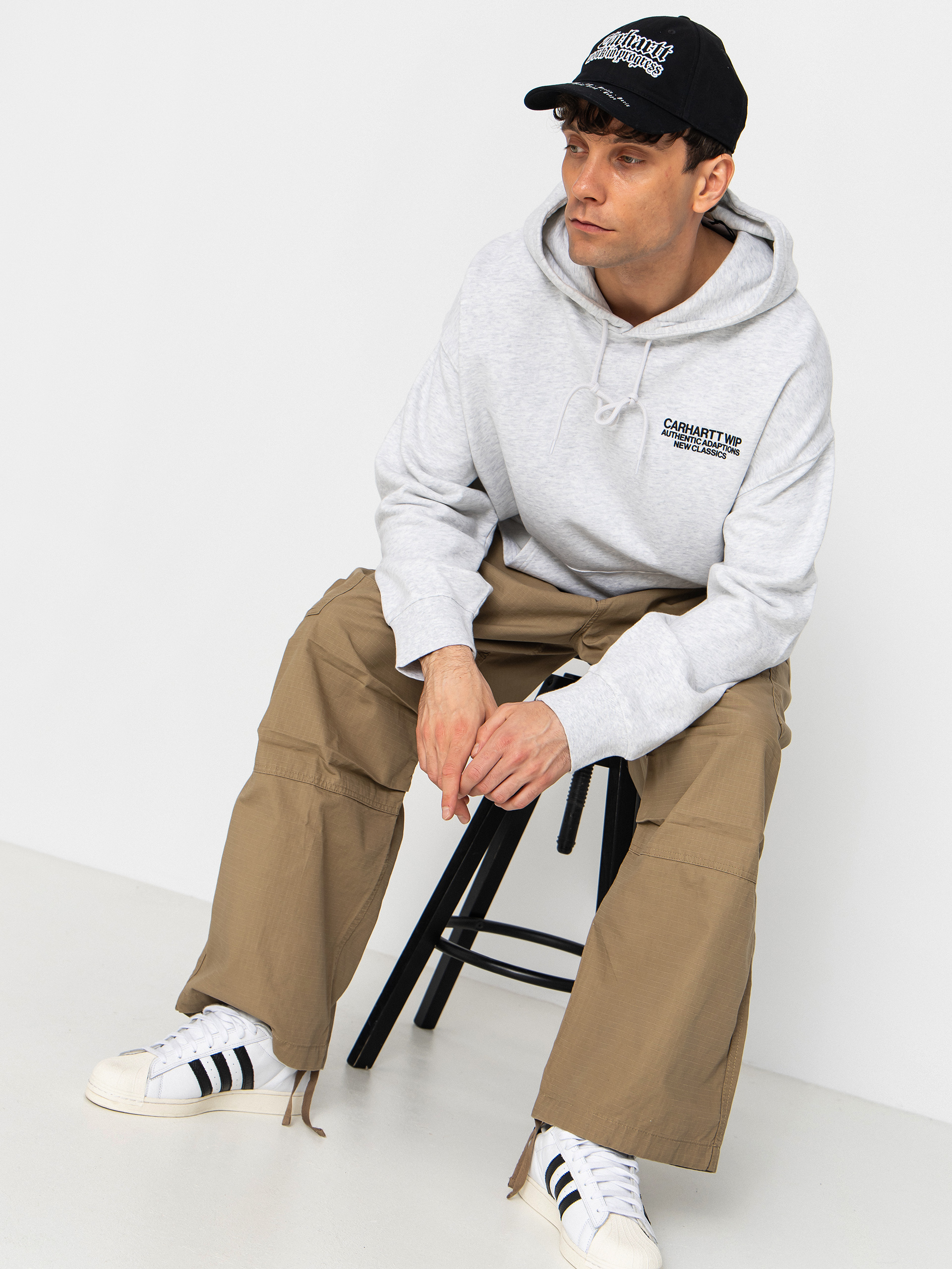 Hanorac cu glugă Carhartt WIP Sean Hamilton HD (ash heather)
