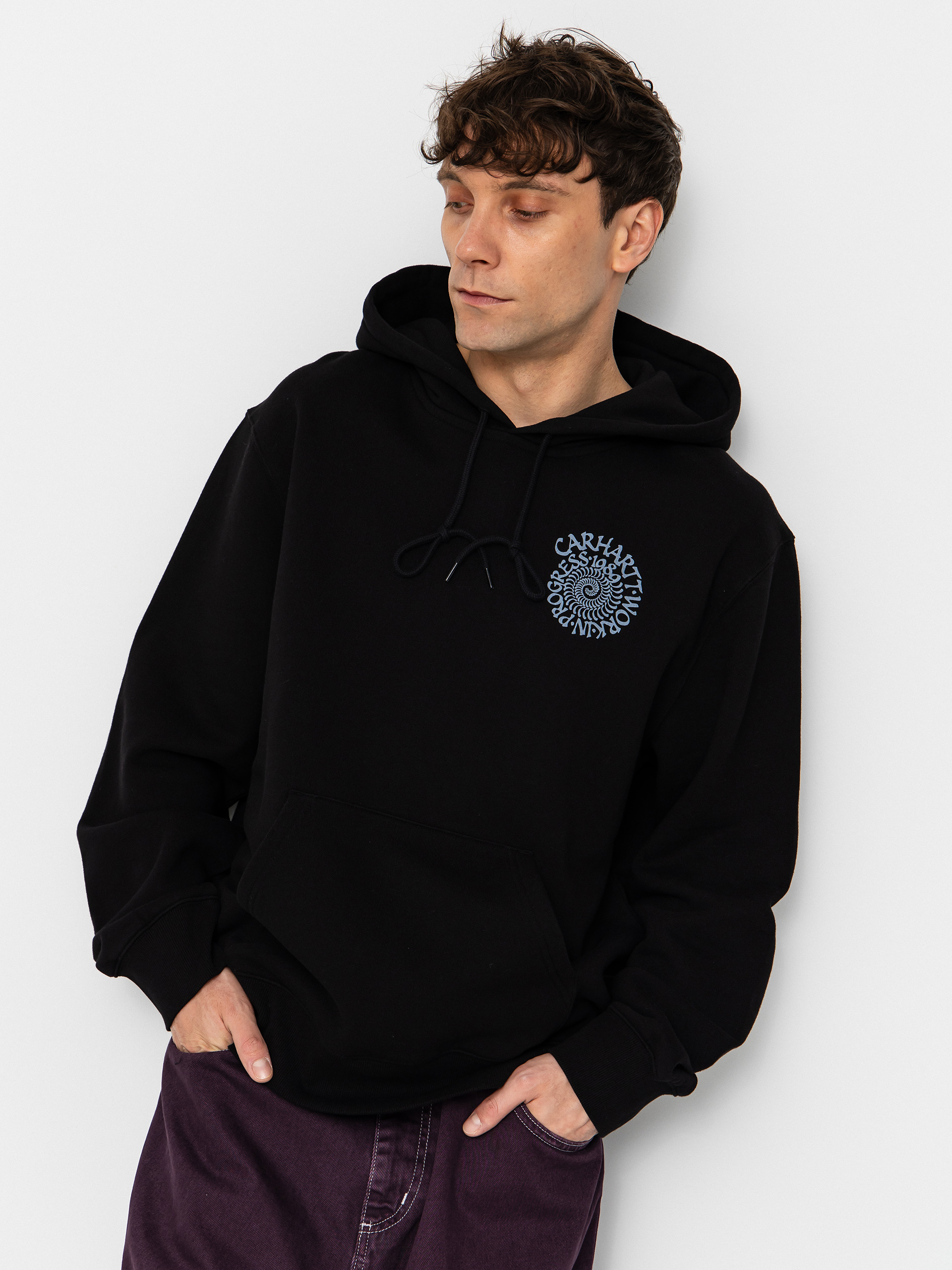 Hanorac cu glugă Carhartt WIP Spiral HD (black)