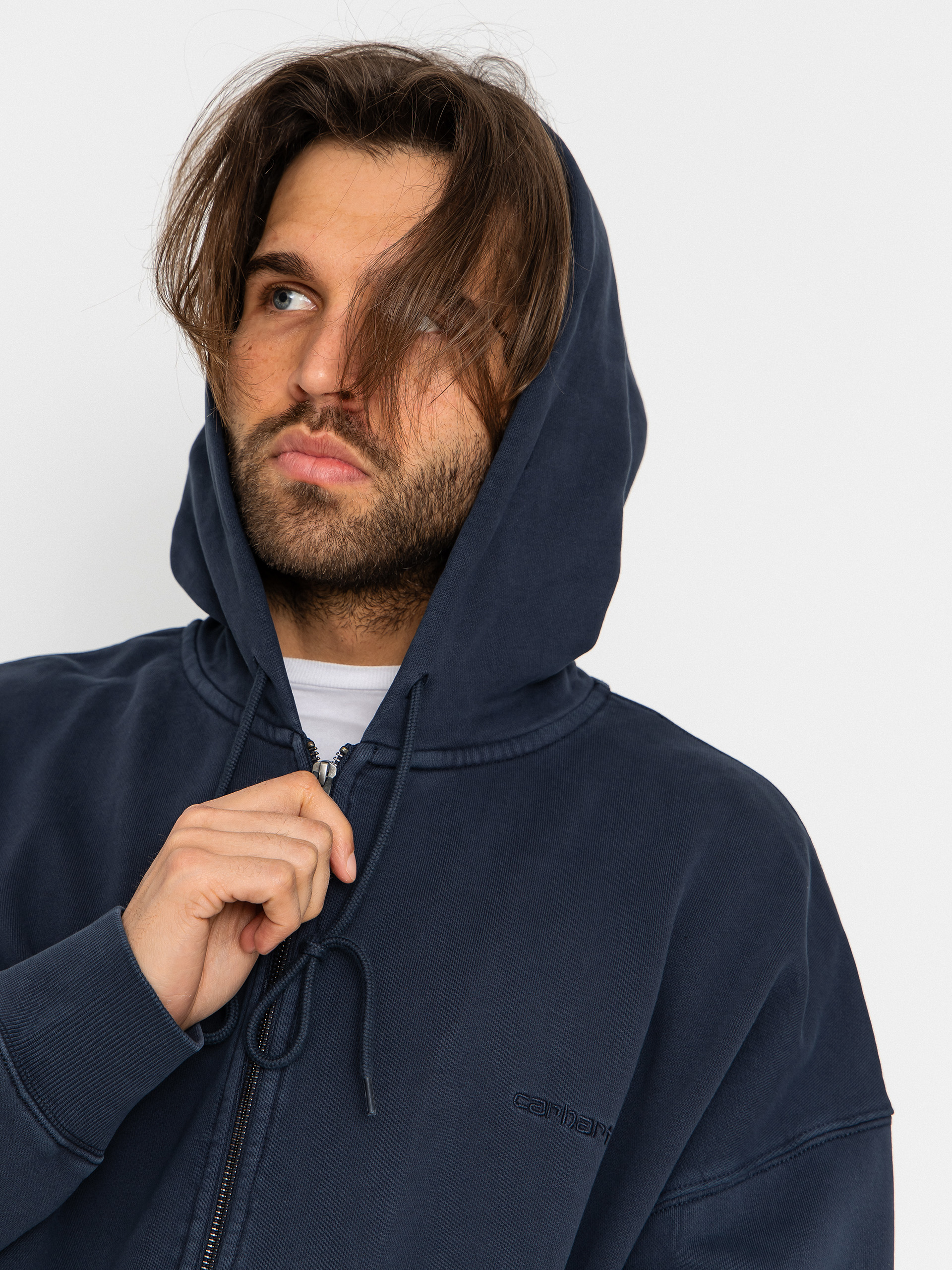 Hanorac cu glugă Carhartt WIP Benton ZHD (carbon)