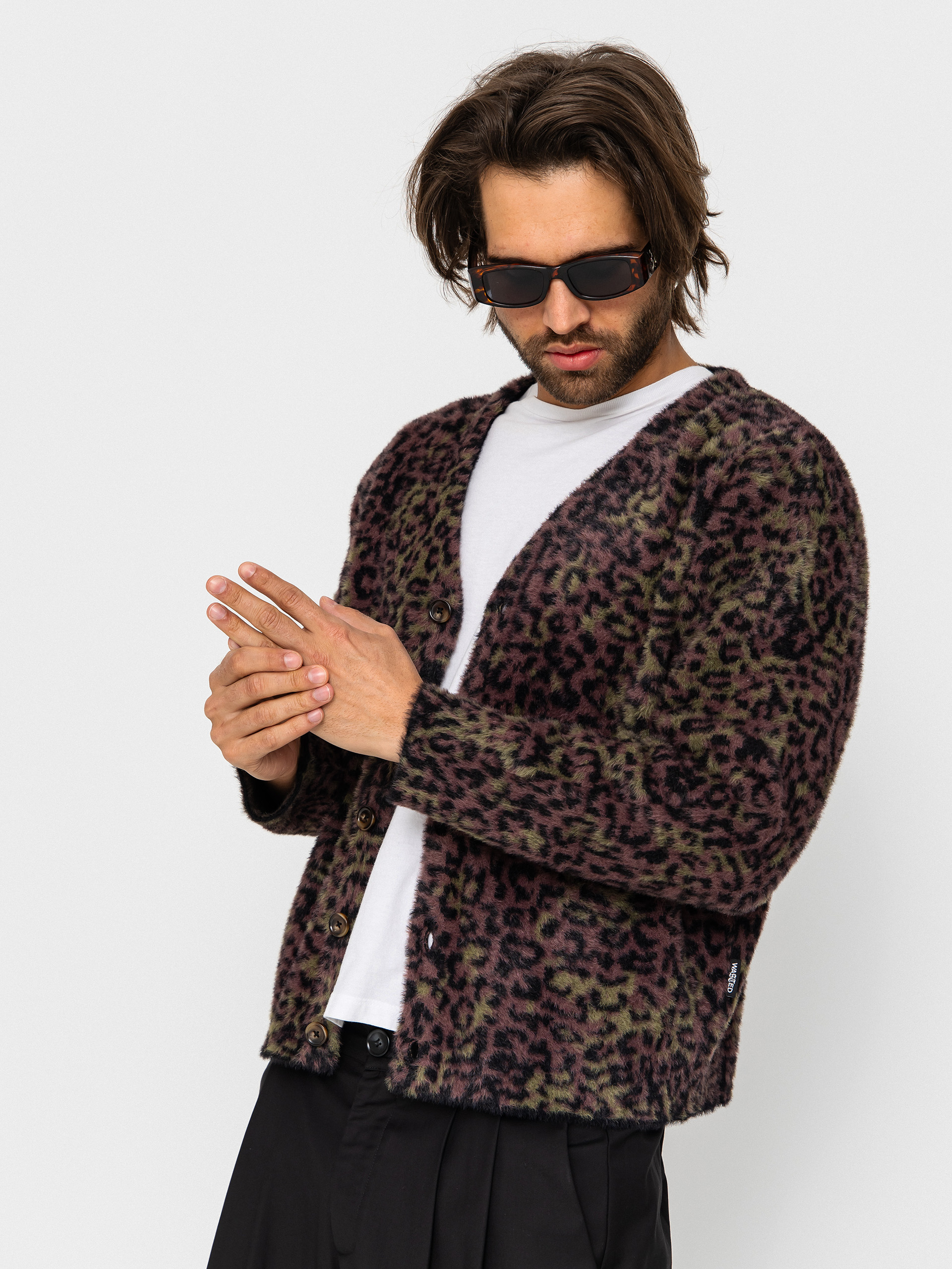 Hanorac Wasted Paris Cheetah Cardigan (fudge burgundy camo)