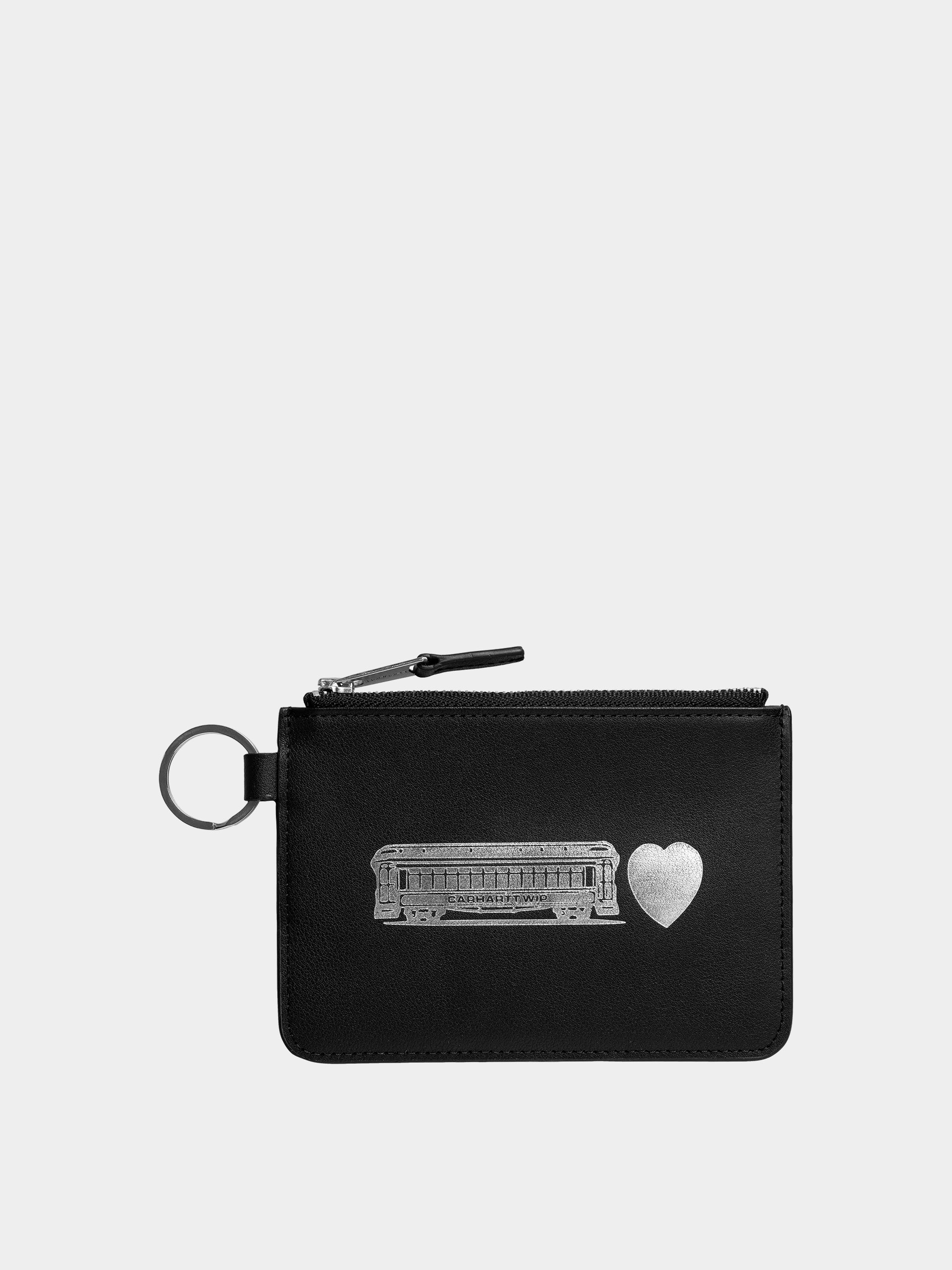 Portofel Carhartt WIP Deconstructed Leather (black/silver)